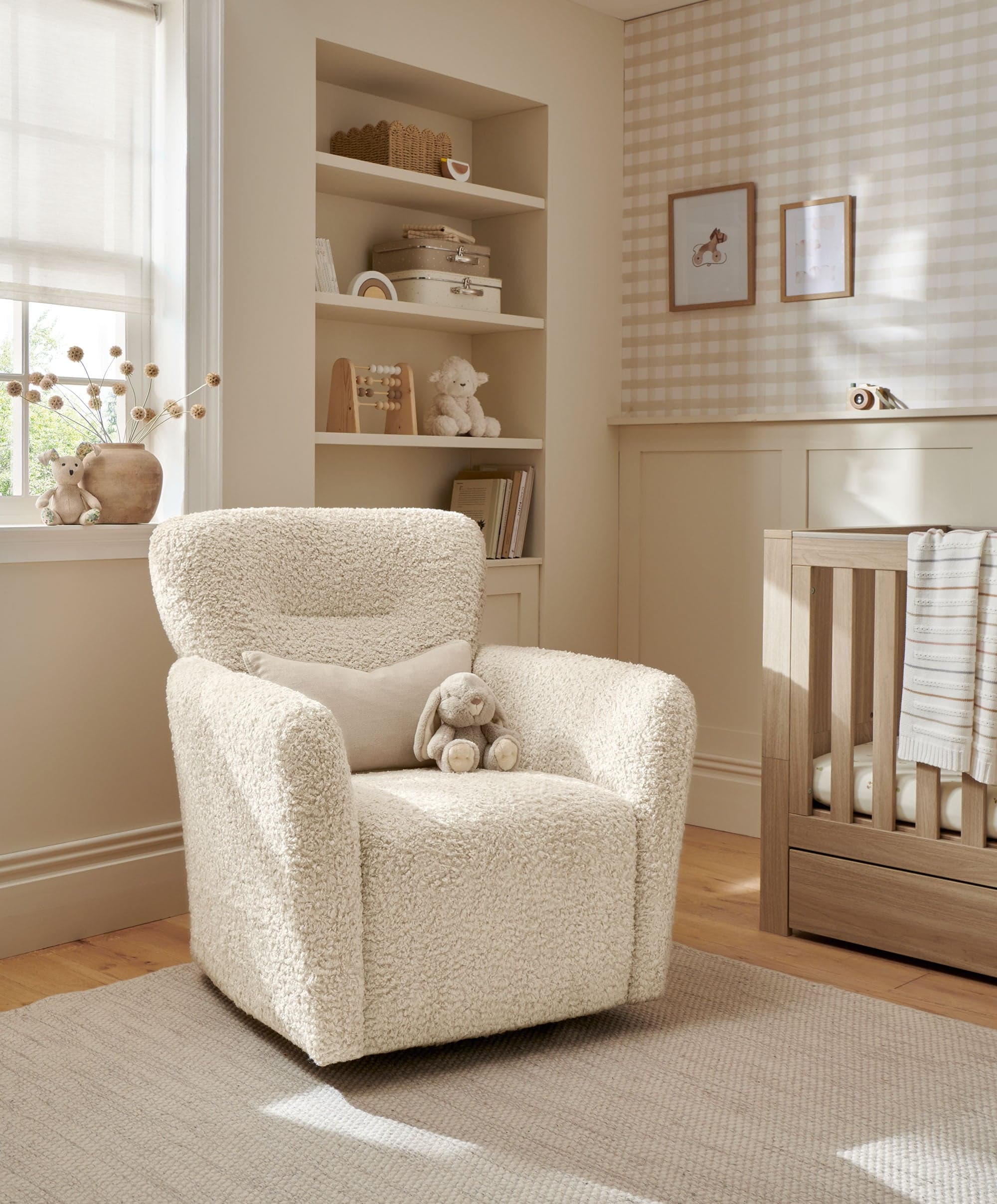 Settle Nursing Chair & Stool - Snow Teddy - Image 2