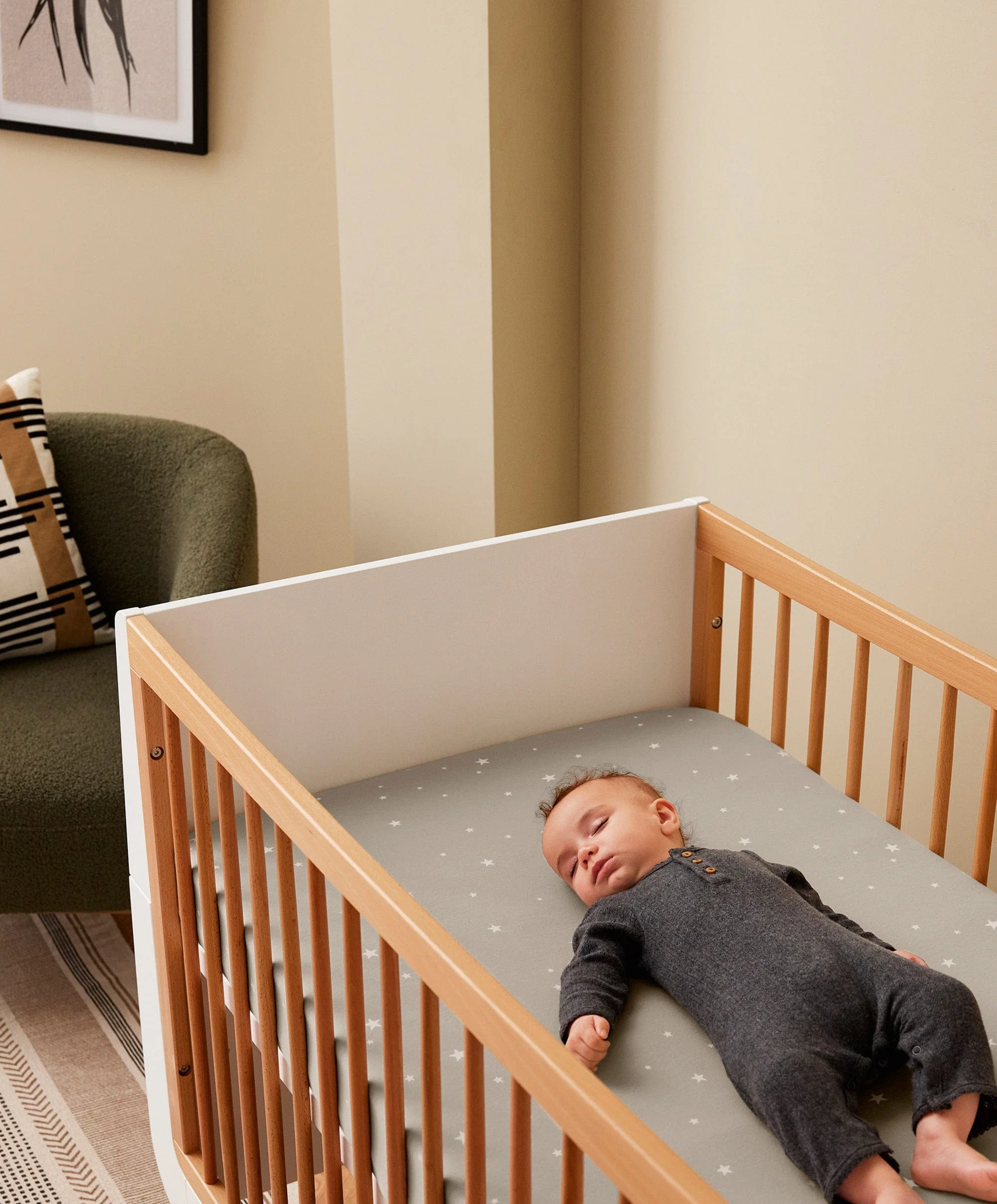 Snuz Twin Pack Cot & Cotbed Sheets - Grey Star - Image 3