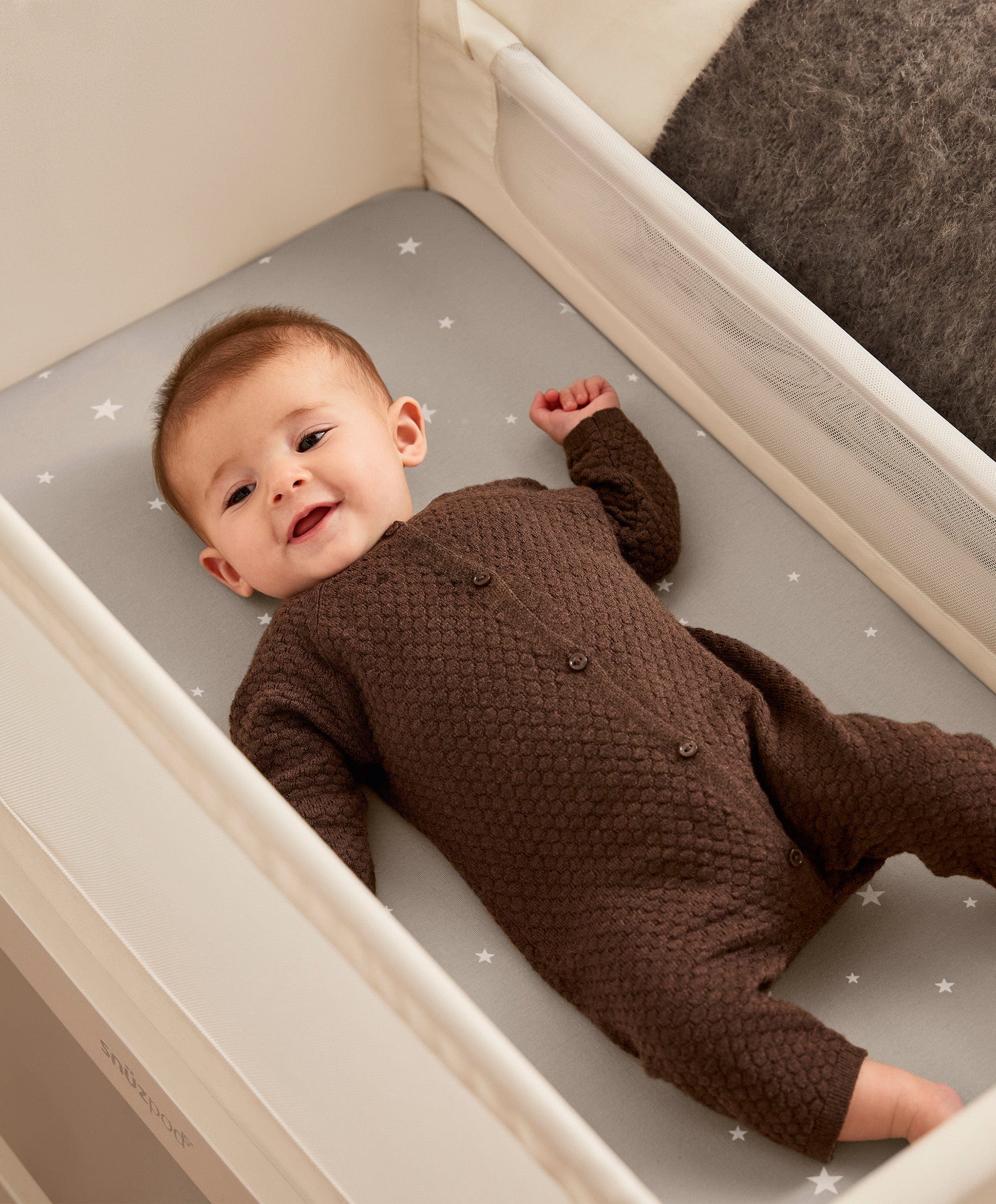 Snuz Twin Pack Crib Sheets - Grey Star - Image 2