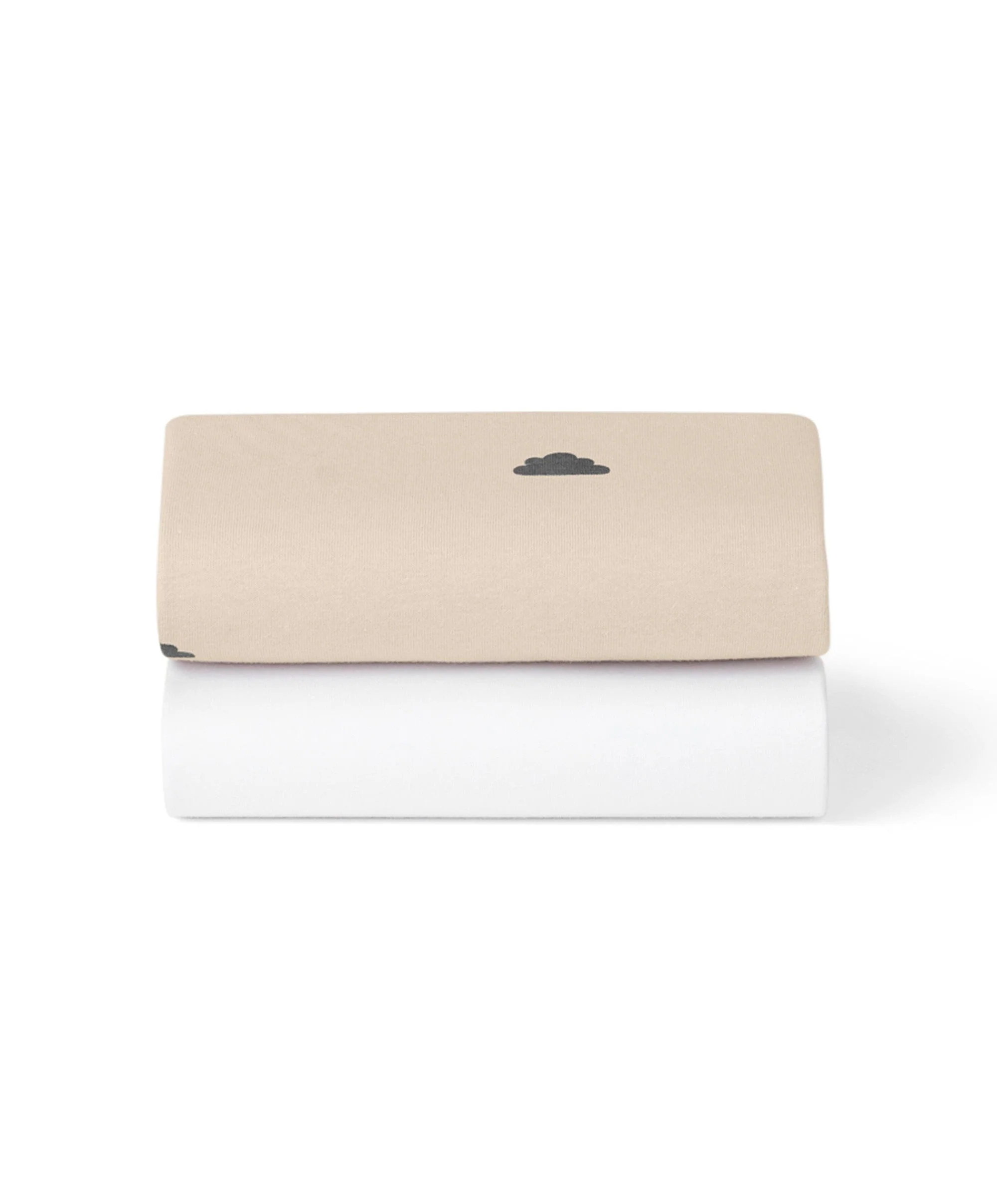 Snuz Twin Pack Moses Basket Sheets - Sand Cloud
