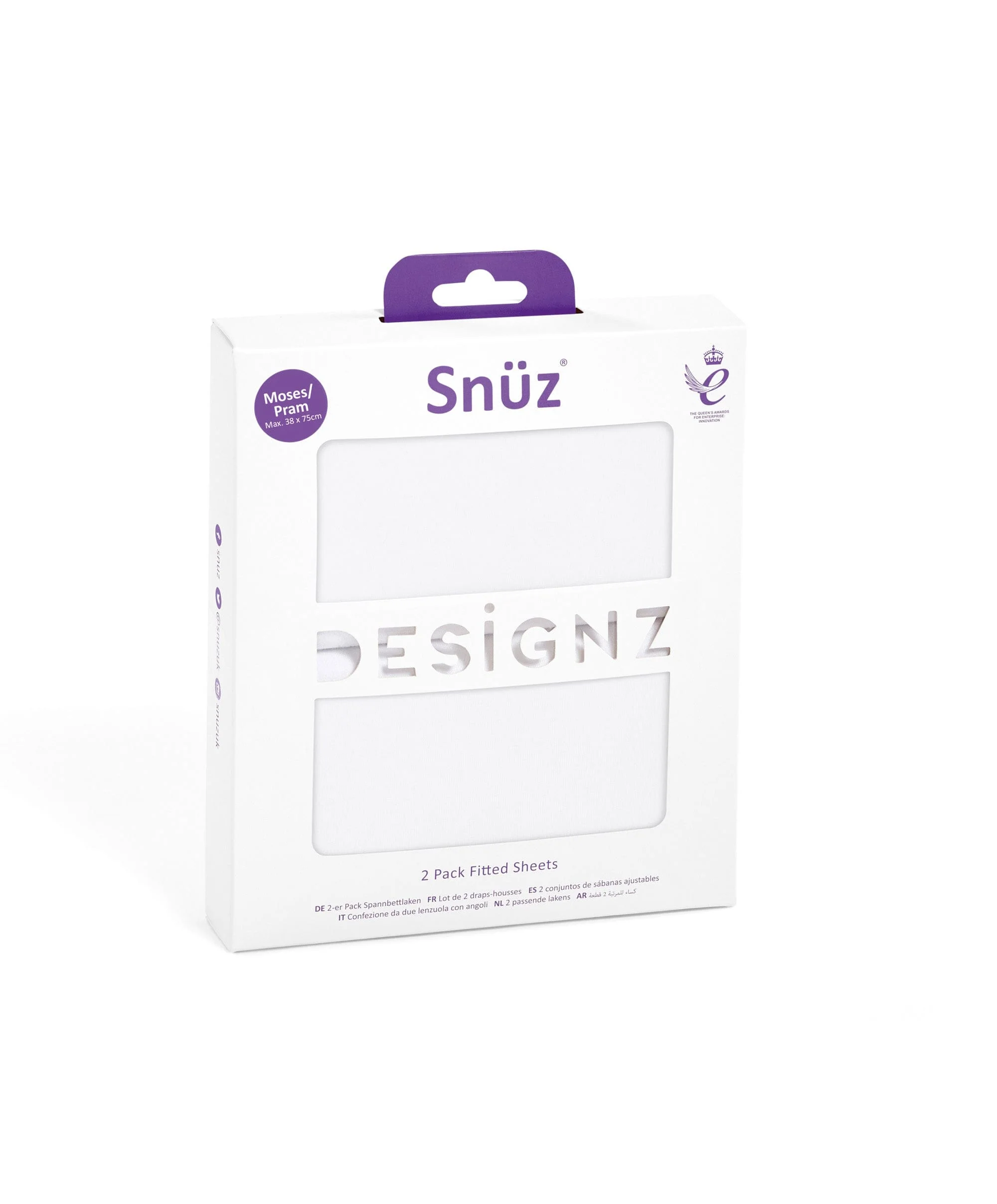 Snuz Twin Pack Moses Basket Sheets - White - Image 4