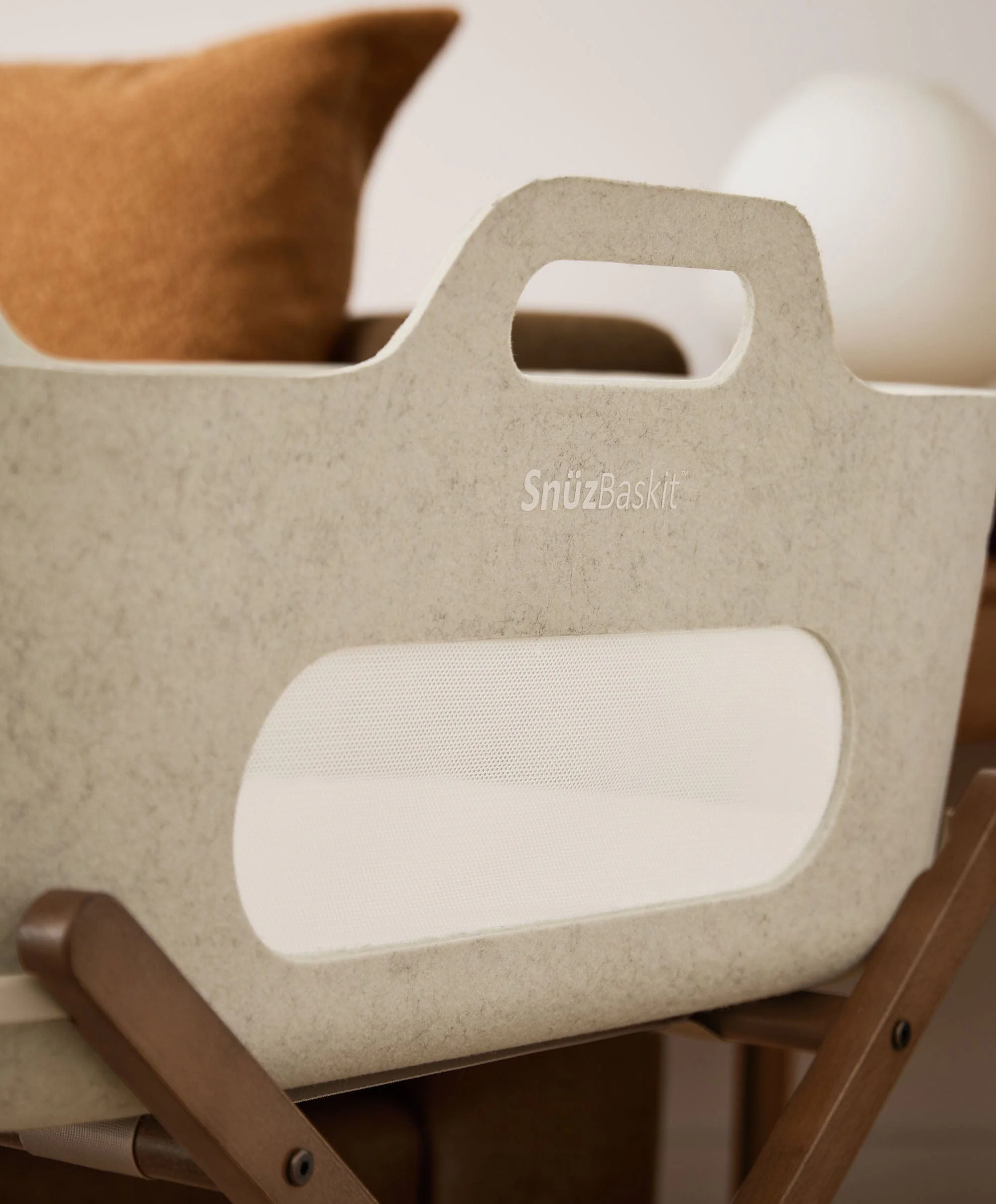 SnuzBaskit Moses Basket & Stand - Barley/Walnut - Image 5