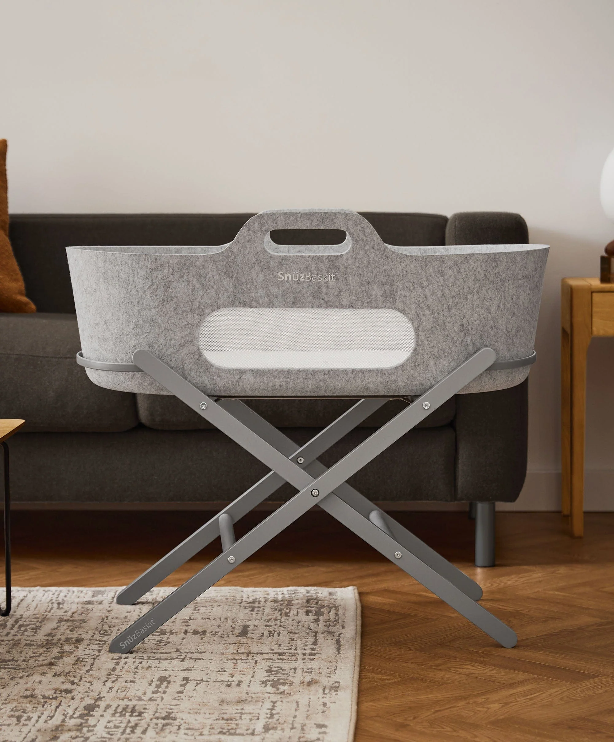 SnuzBaskit Moses Basket & Stand - Light Grey/Dove - Image 10