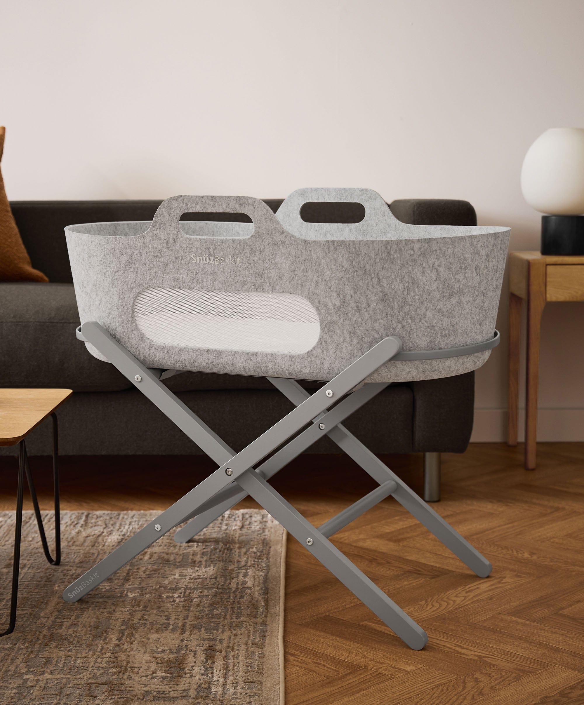 SnuzBaskit Moses Basket & Stand - Light Grey/Dove - Image 12