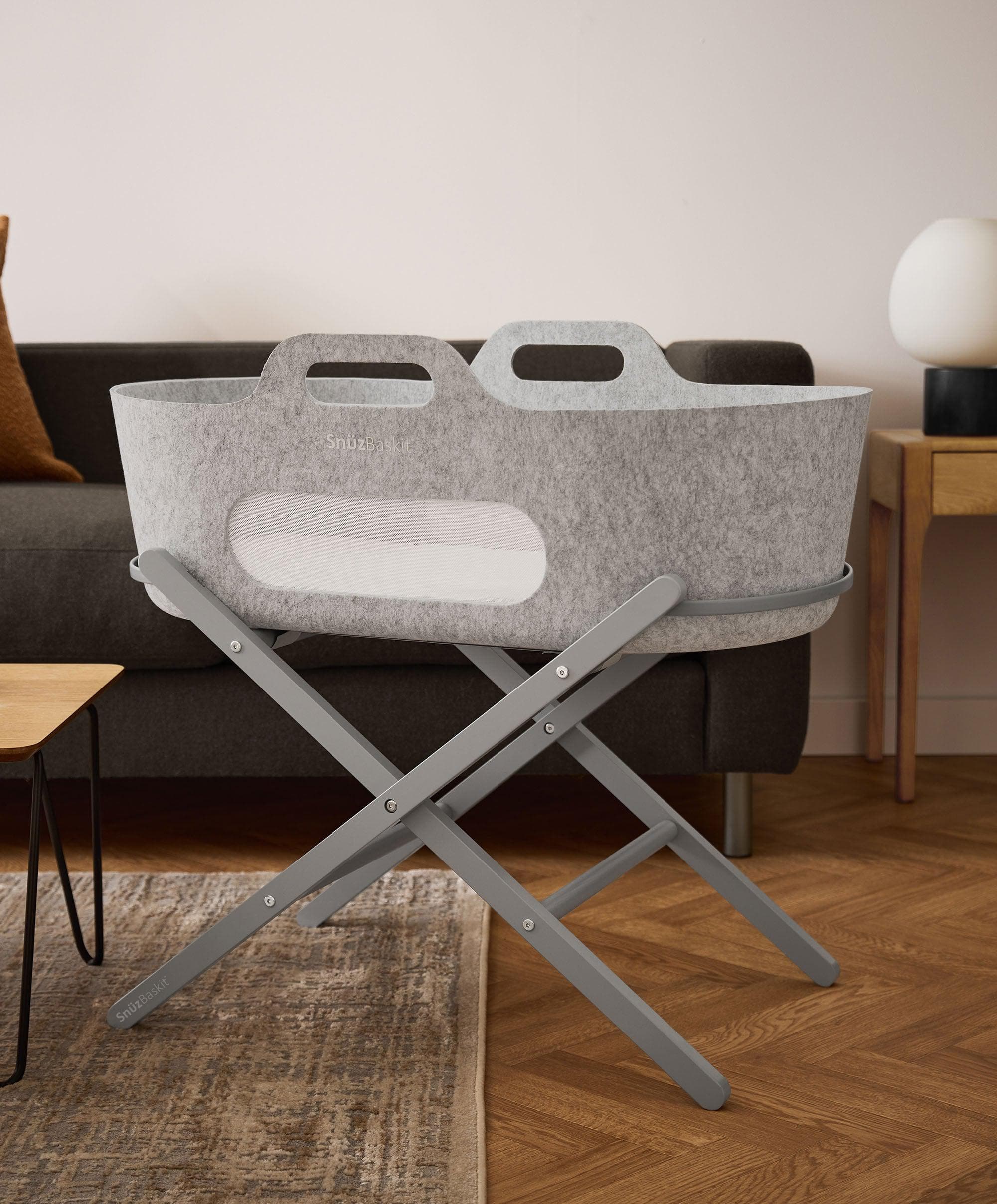 SnuzBaskit Moses Basket & Stand - Light Grey/Dove - Image 3