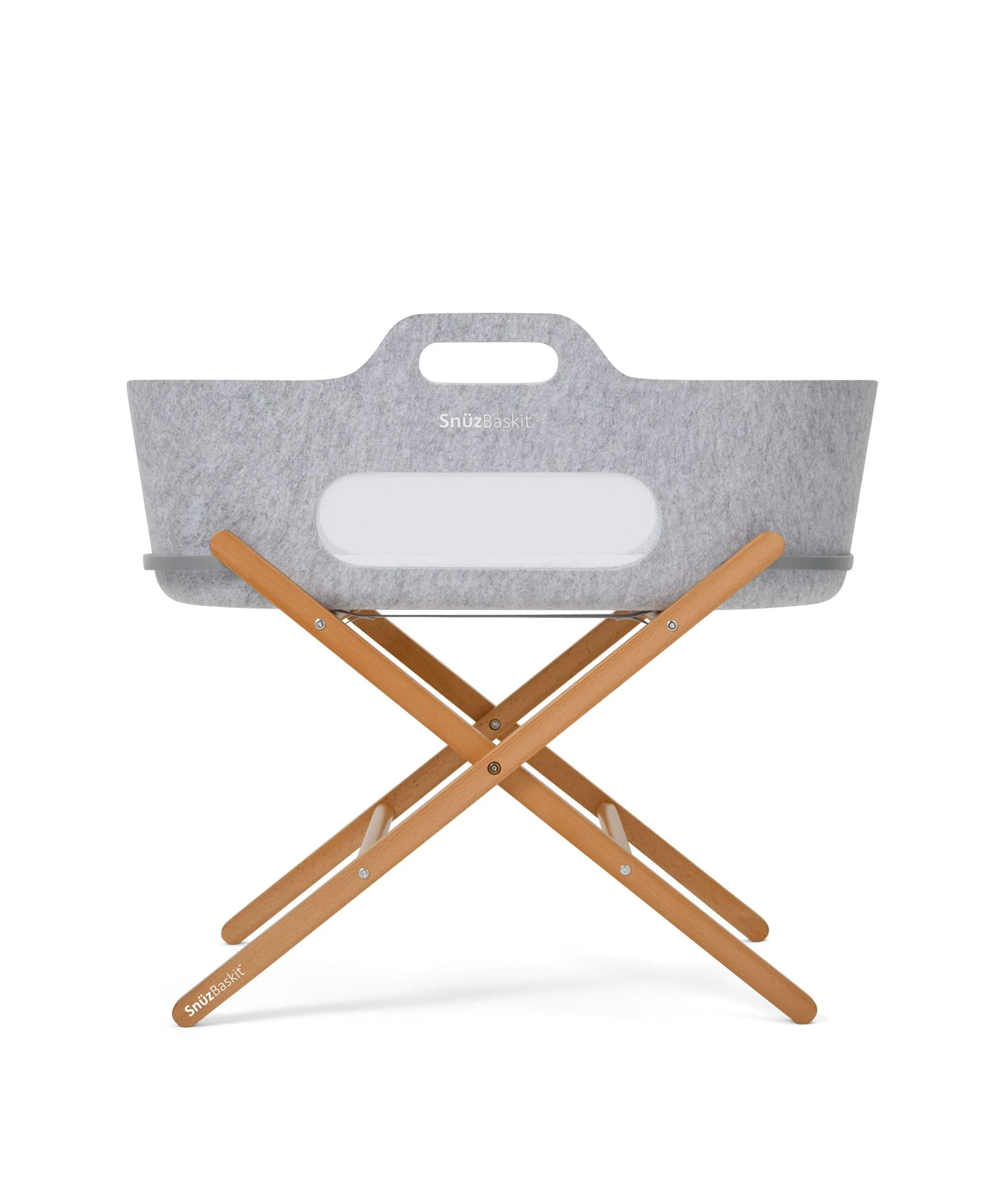 SnuzBaskit Moses Basket & Stand - Light Grey/ Natural - Image 15