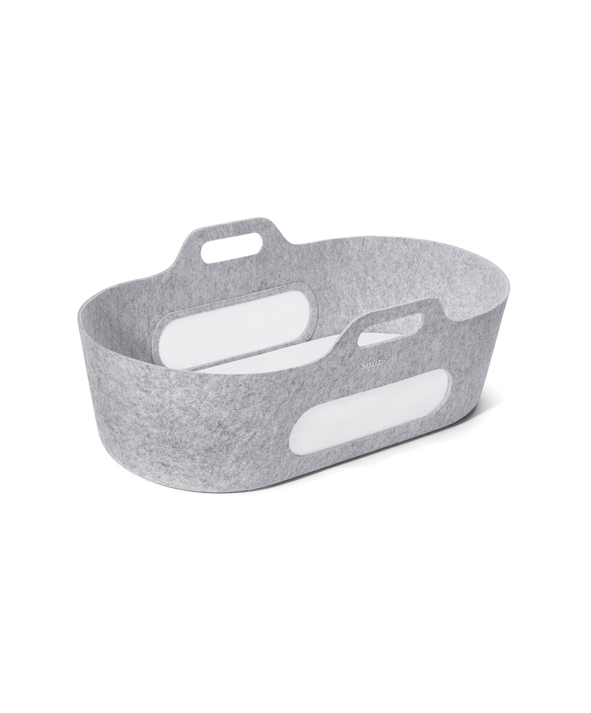 SnuzBaskit Moses Basket & Stand - Light Grey/ Natural - Image 7