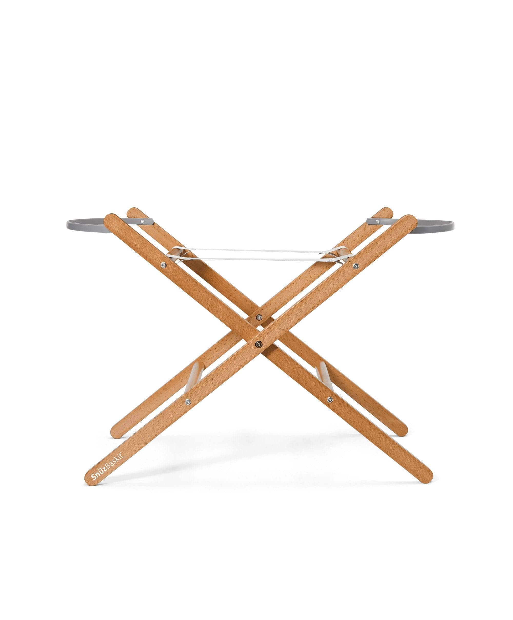 SnuzBaskit Moses Basket & Stand - Light Grey/ Natural - Image 9