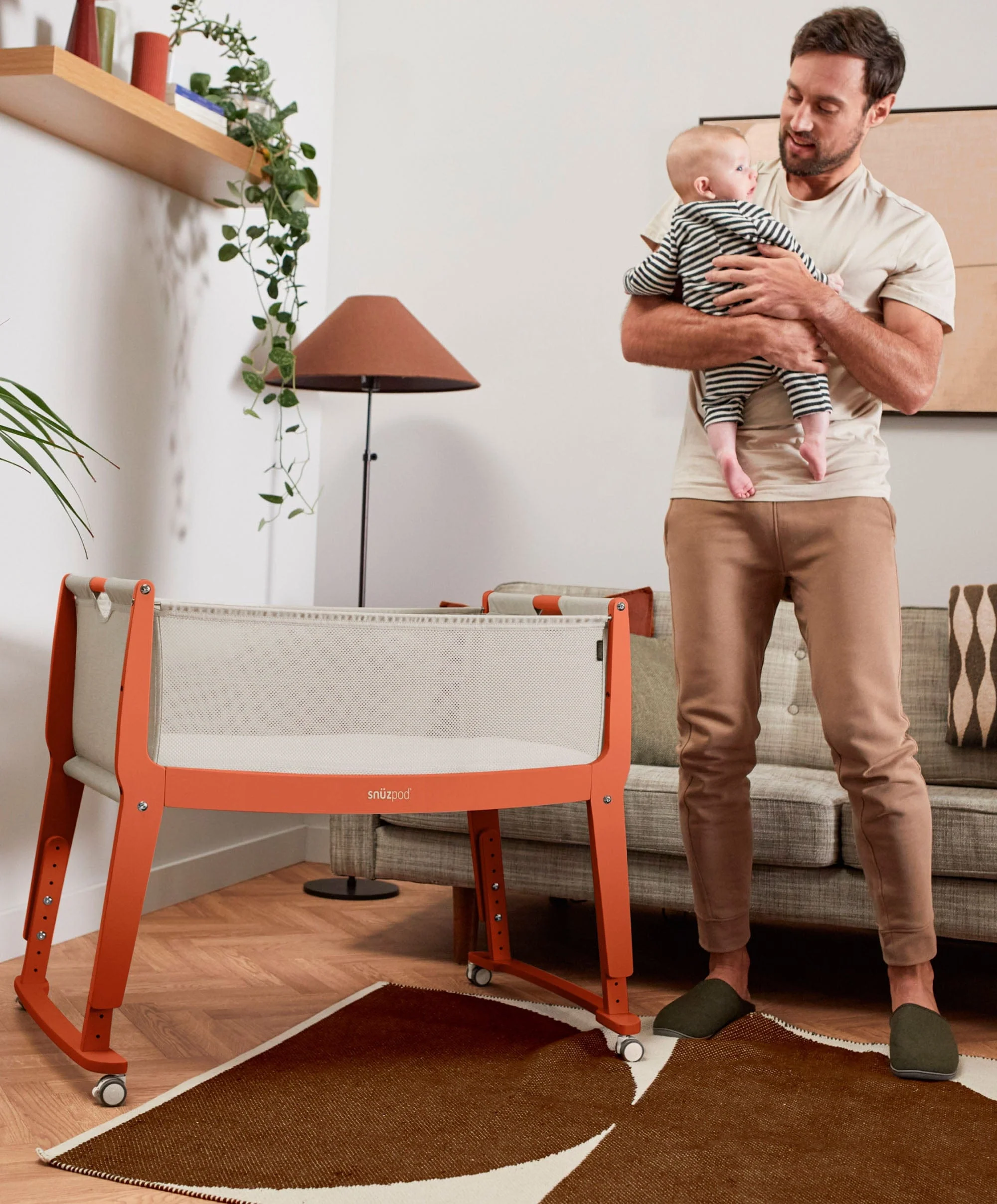 SnuzPod Studio Bedside Crib – Florence Ember - Image 4
