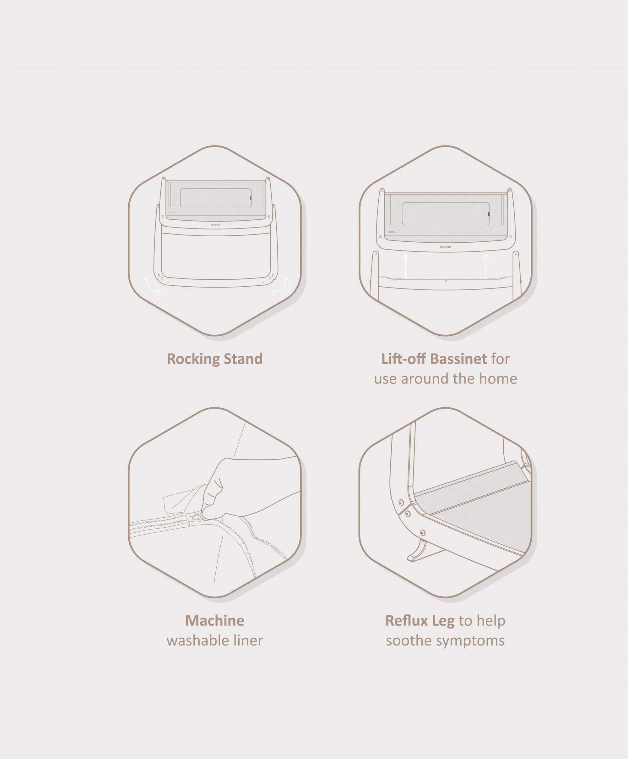 SnuzPod4 Bedside Crib - Silver Birch - Image 7