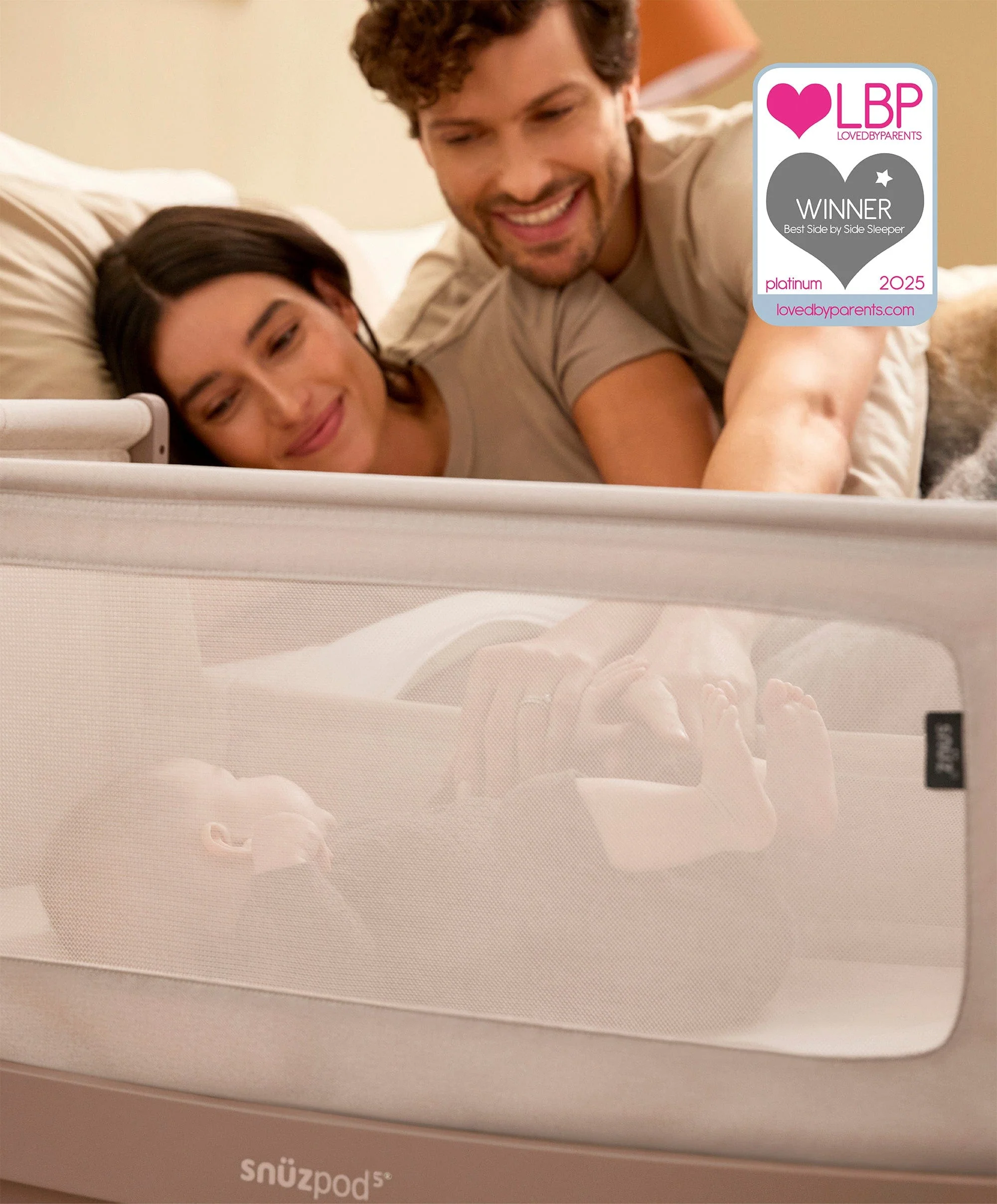 SnuzPod 5 Bedside Crib - Mocha - Image 2