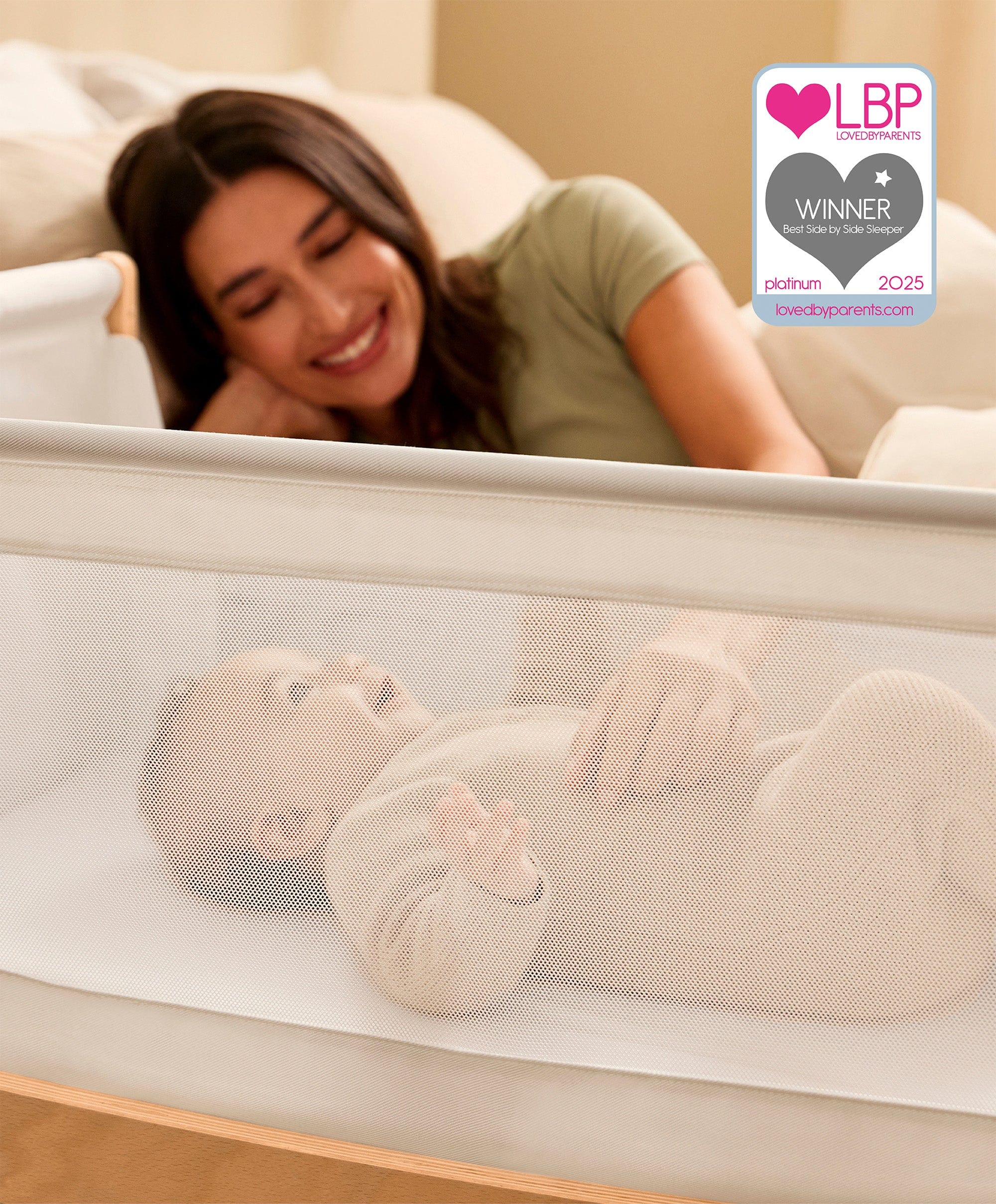 SnuzPod 5 Bedside Crib - Natural - Image 2