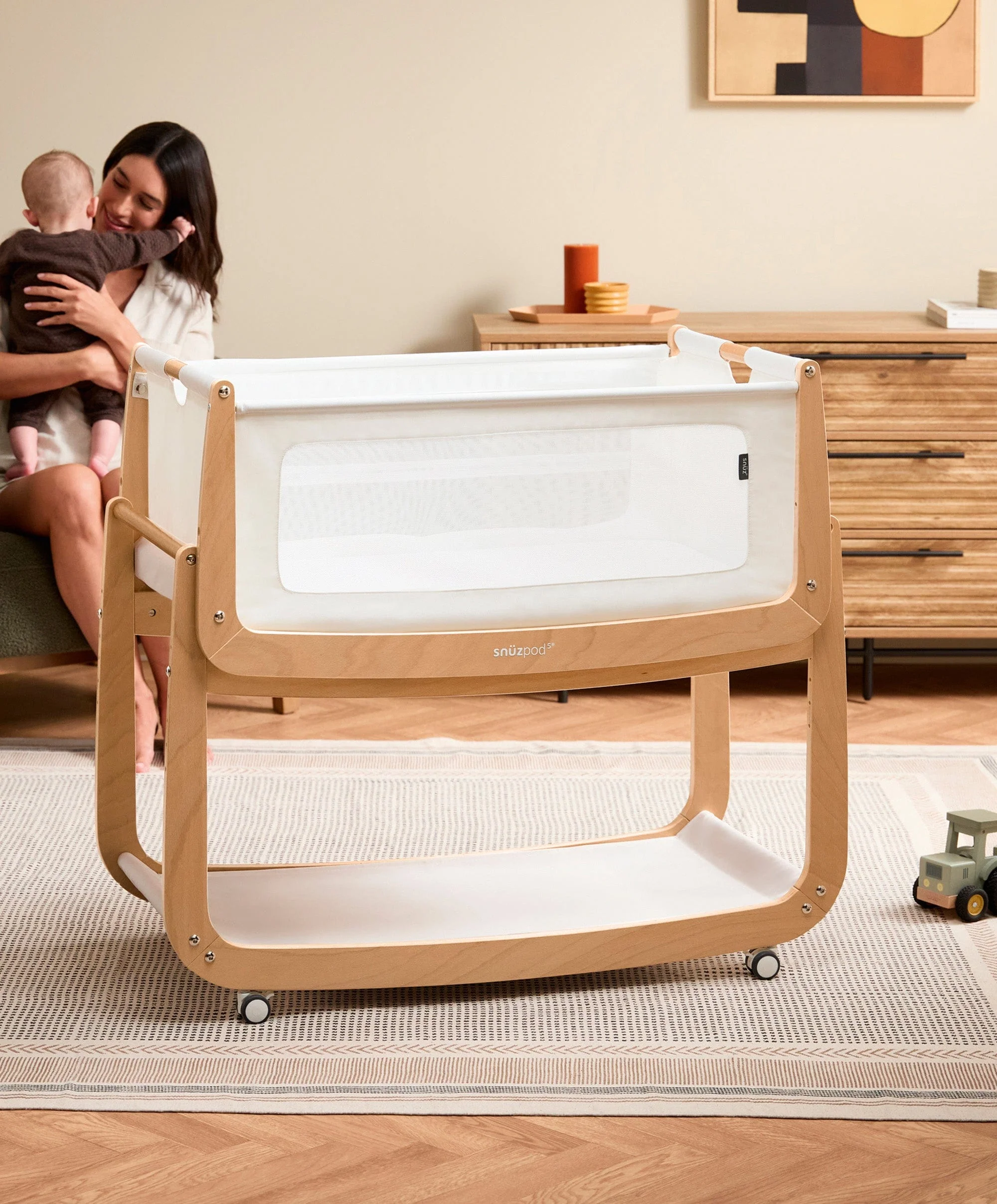 SnuzPod 5 Bedside Crib - Natural - Image 5