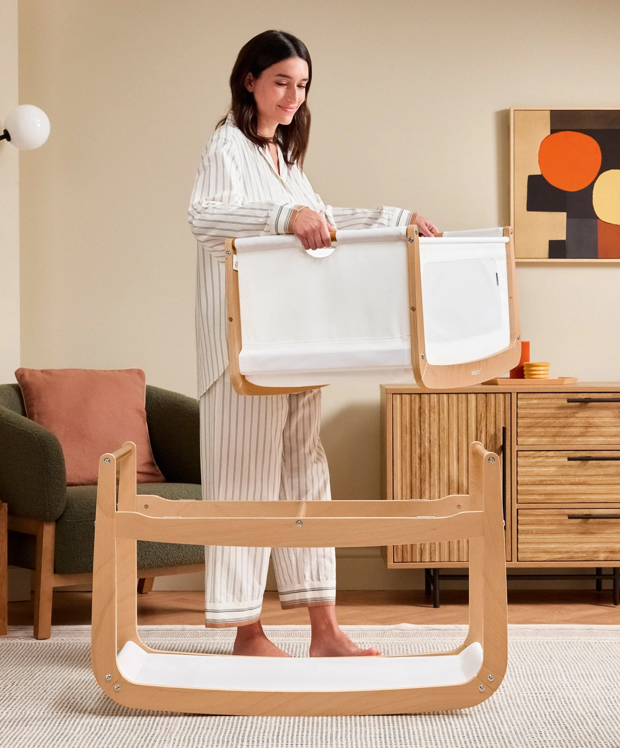 SnuzPod 5 Bedside Crib - Natural - Image 7