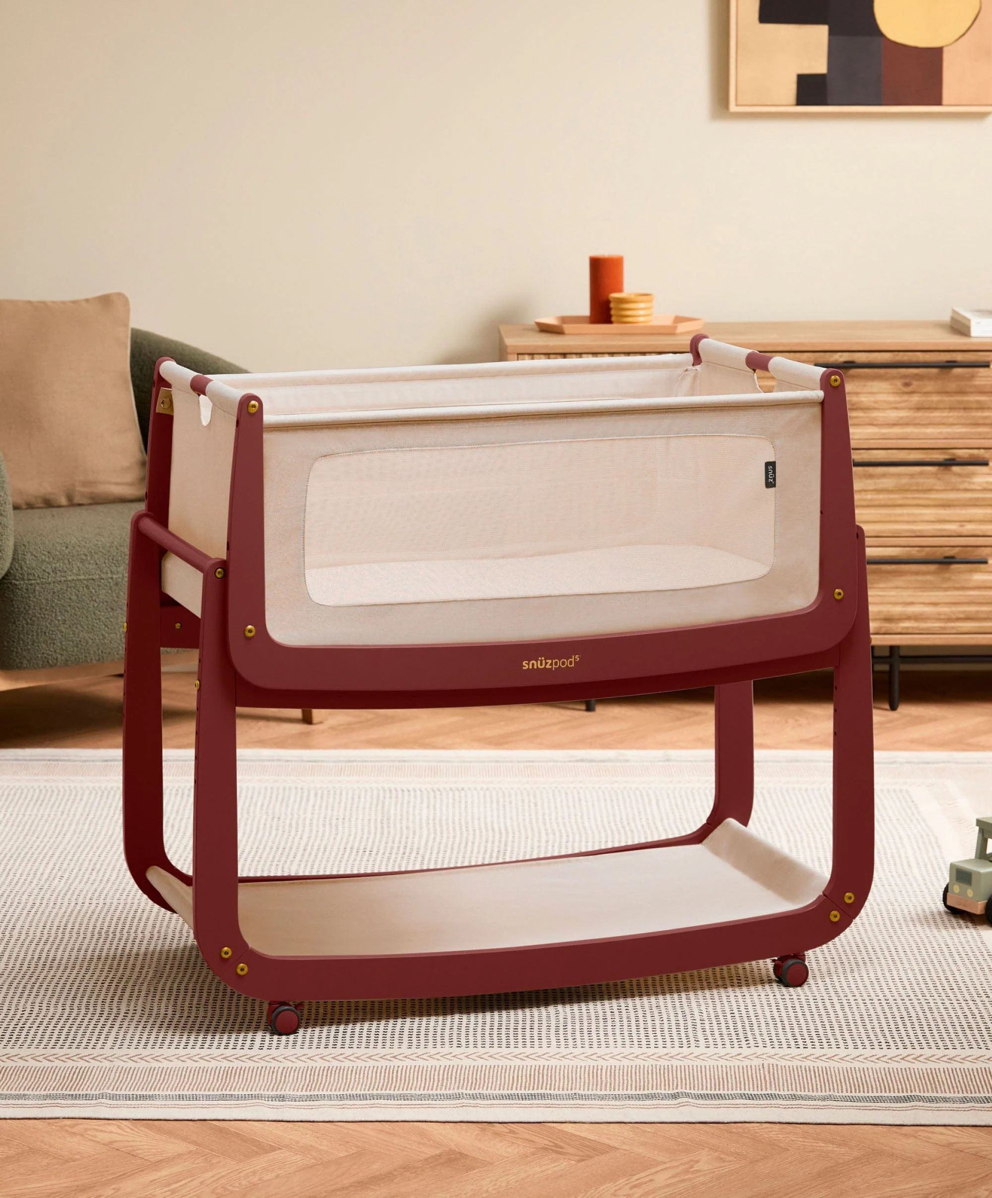 SnuzPod 5 Bedside Crib - Rouge - Image 5