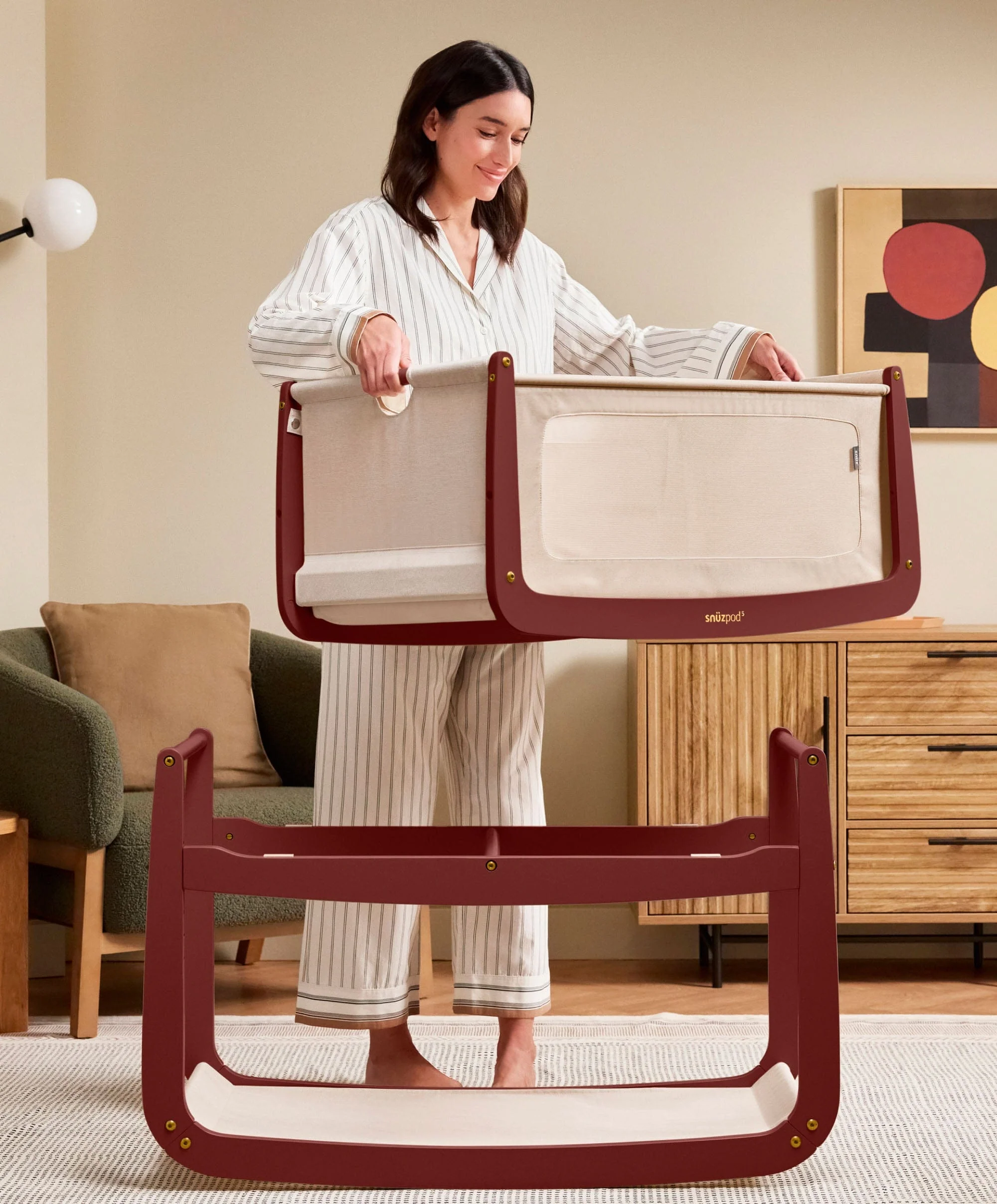 SnuzPod 5 Bedside Crib - Rouge - Image 7