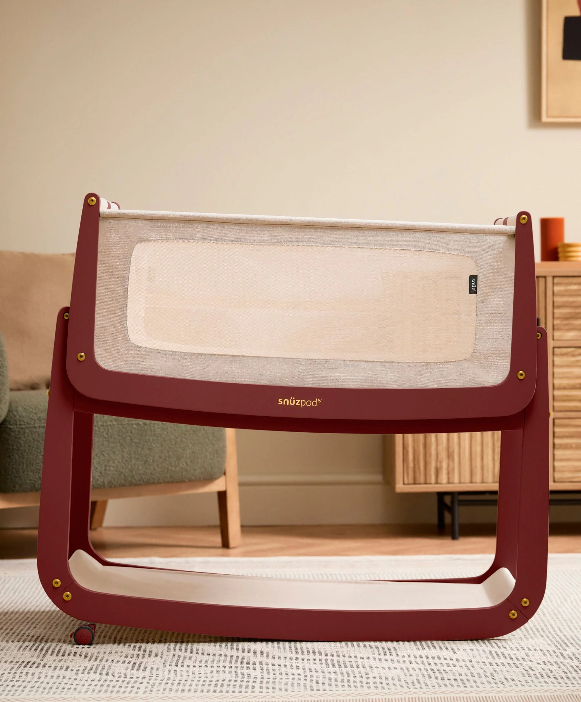 SnuzPod 5 Bedside Crib - Rouge - Image 8