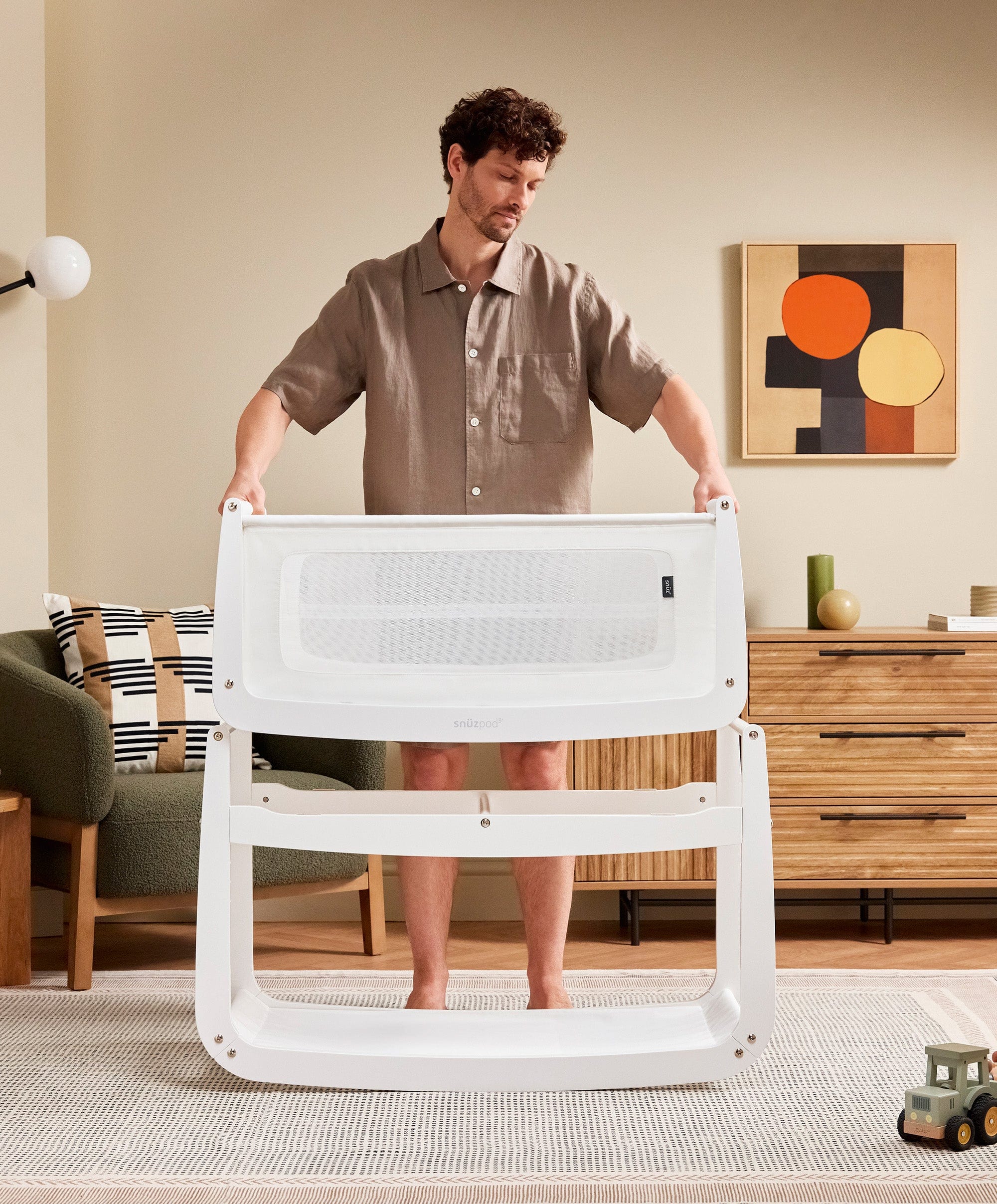 SnuzPod 5 Bedside Crib - White - Image 6
