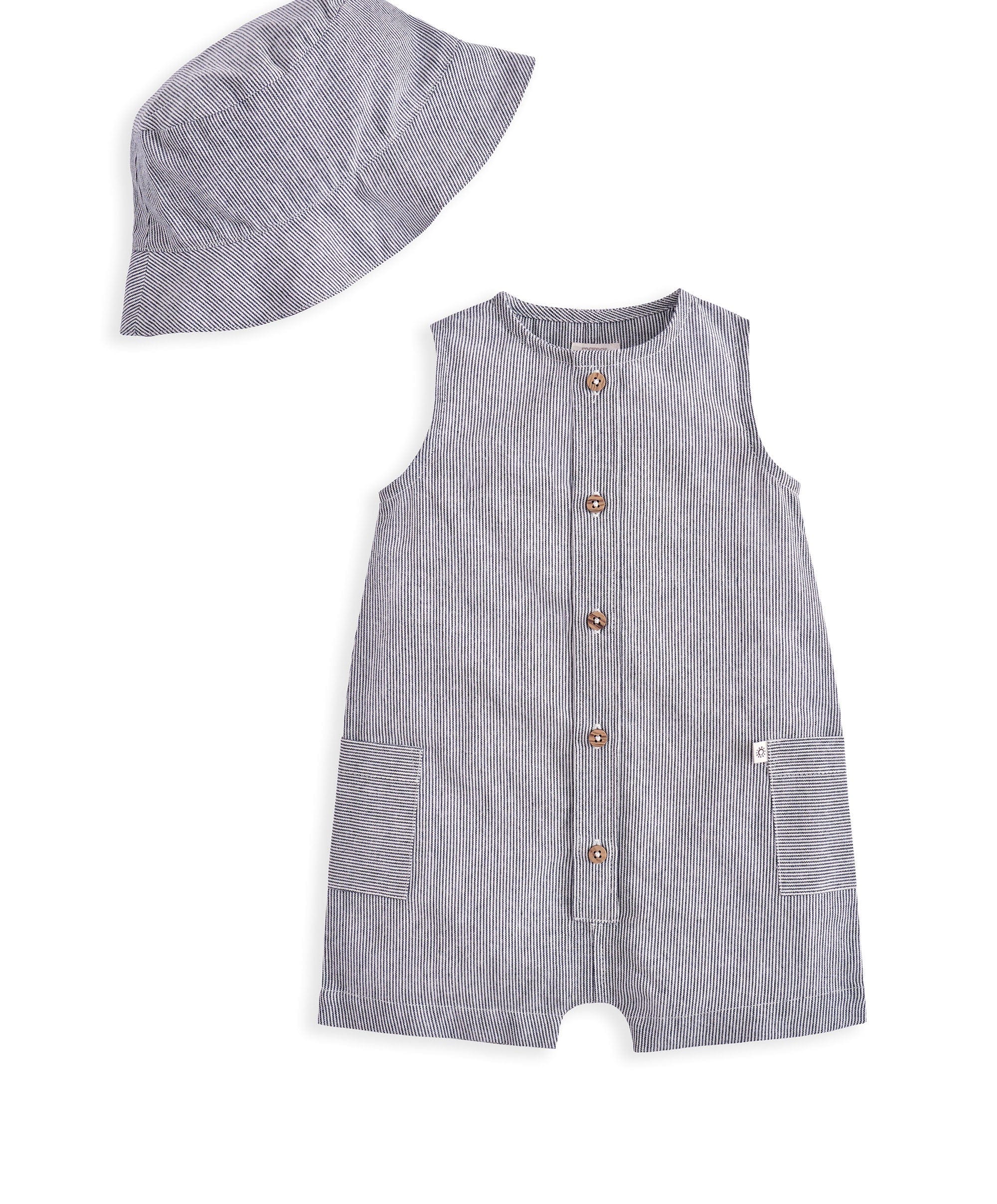 Stripe Shortie Romper & Hat - Image 4