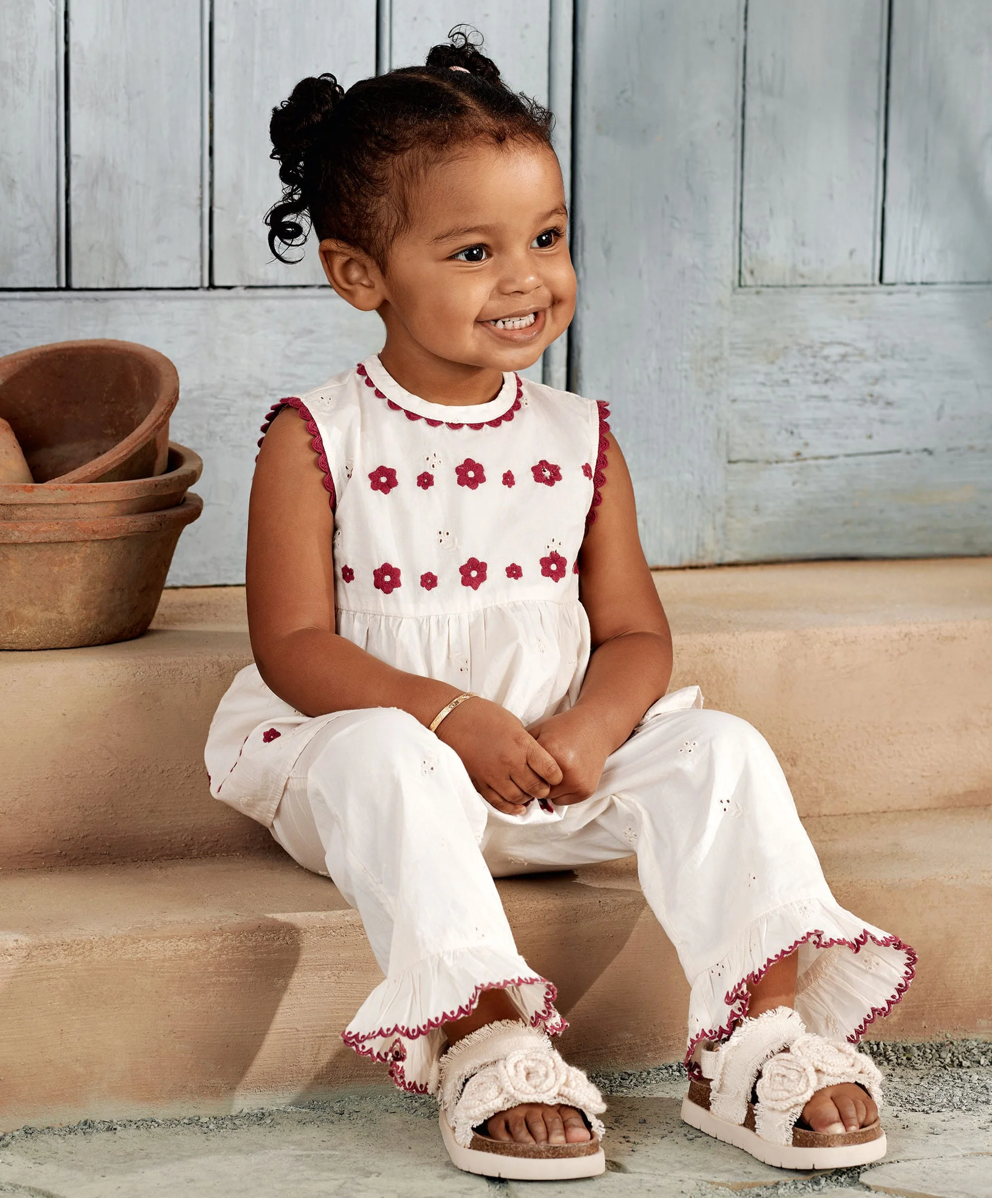 Embroidery Top & Trouser Set