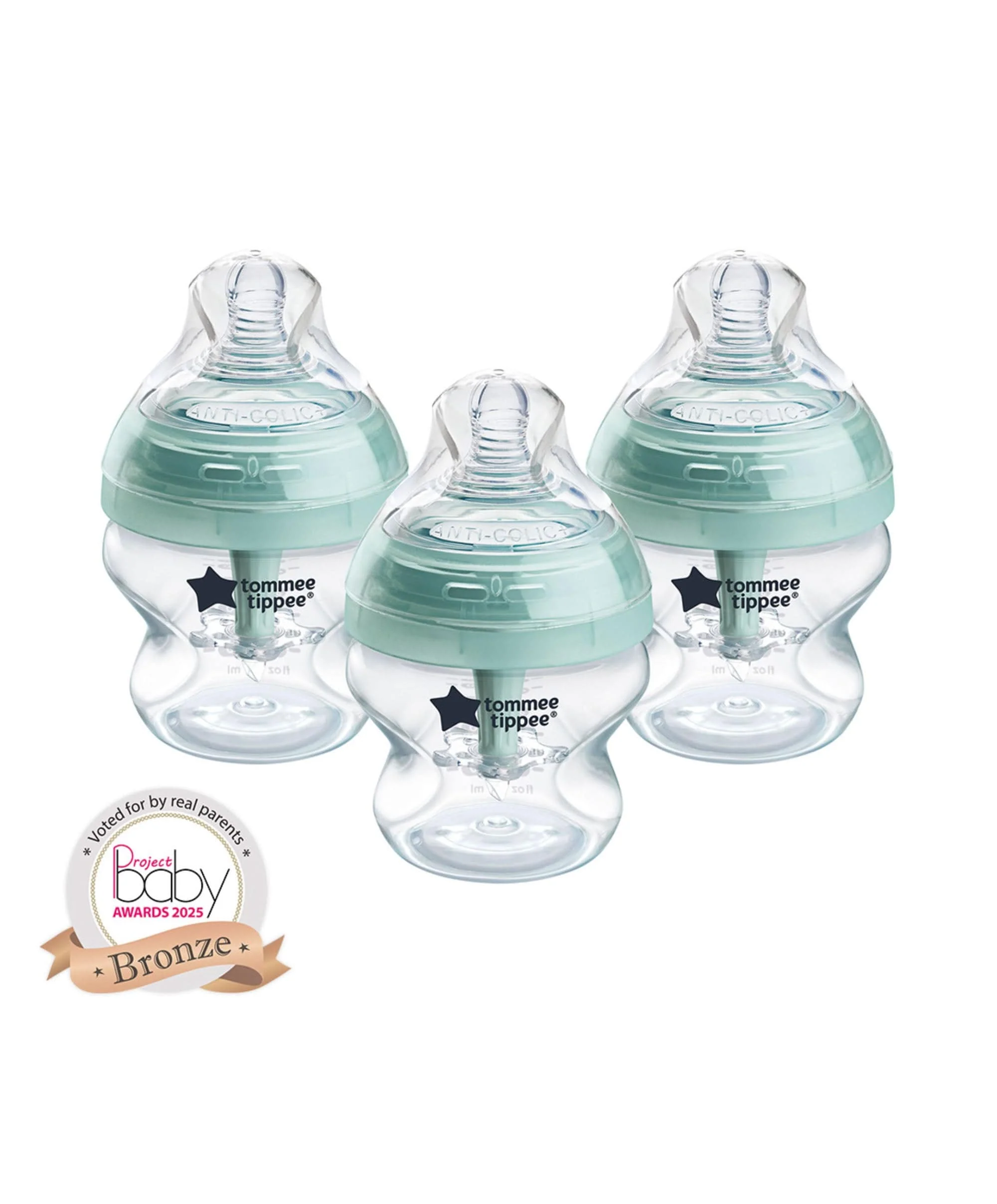 Tommee Tippee Advanced Anti-Colic Baby Bottle with Extra-Slow Flow Teat (Pack of 3) - 150ml - Image 2
