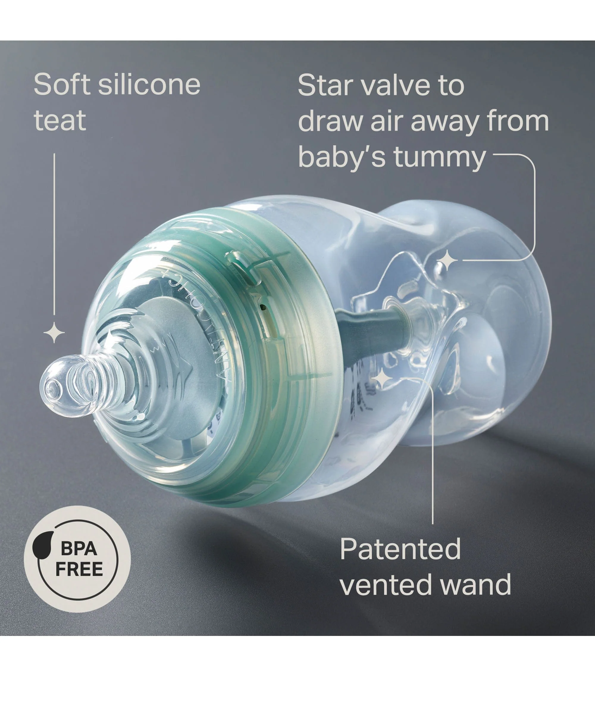 Tommee Tippee Advanced Anti-Colic Baby Bottle with Extra-Slow Flow Teat (Pack of 3) - 150ml - Image 5