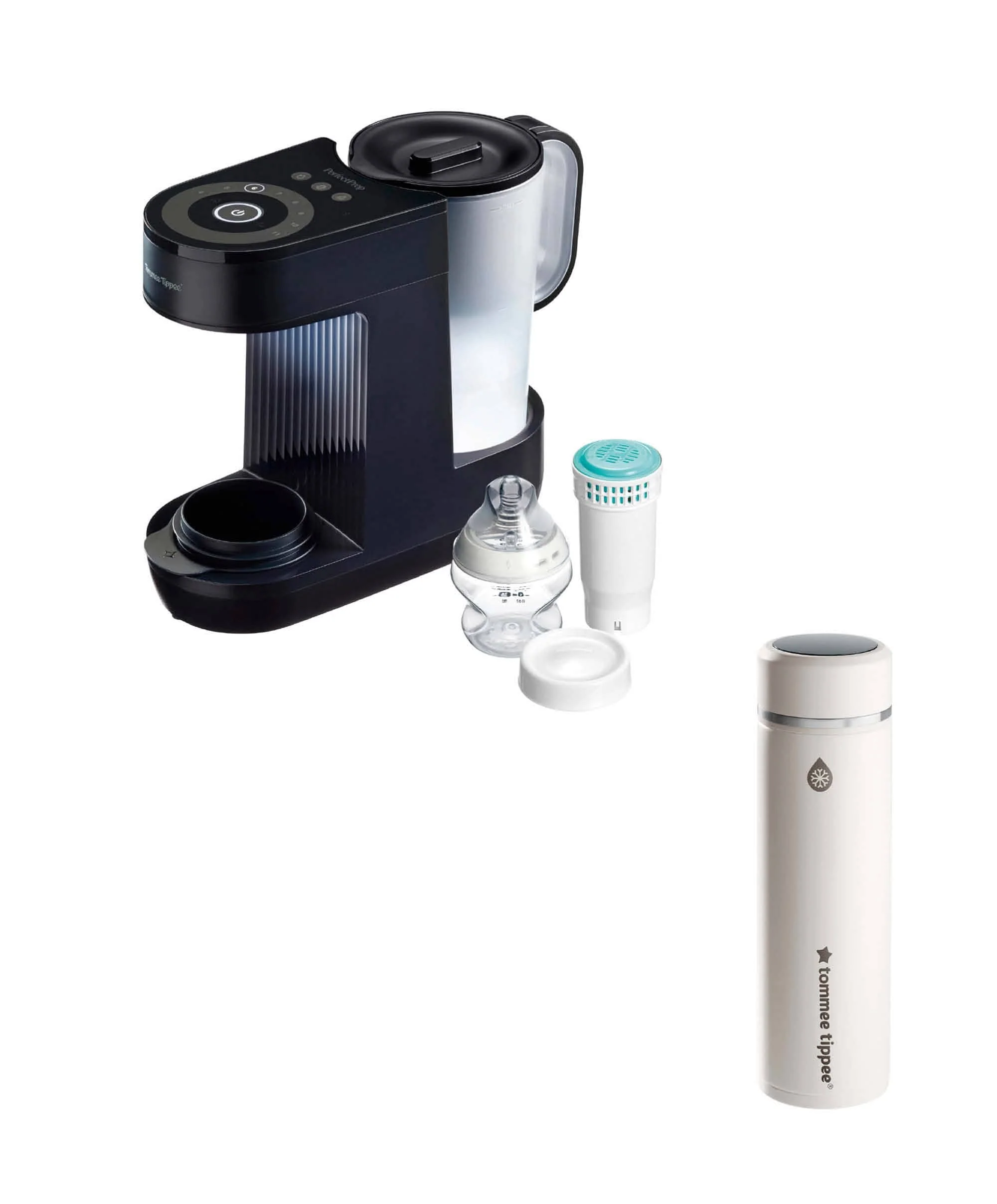 Tommee Tippee Perfect Prep Formula Feed Maker & GoPrep Formula Feed Maker Bundle - Slate
