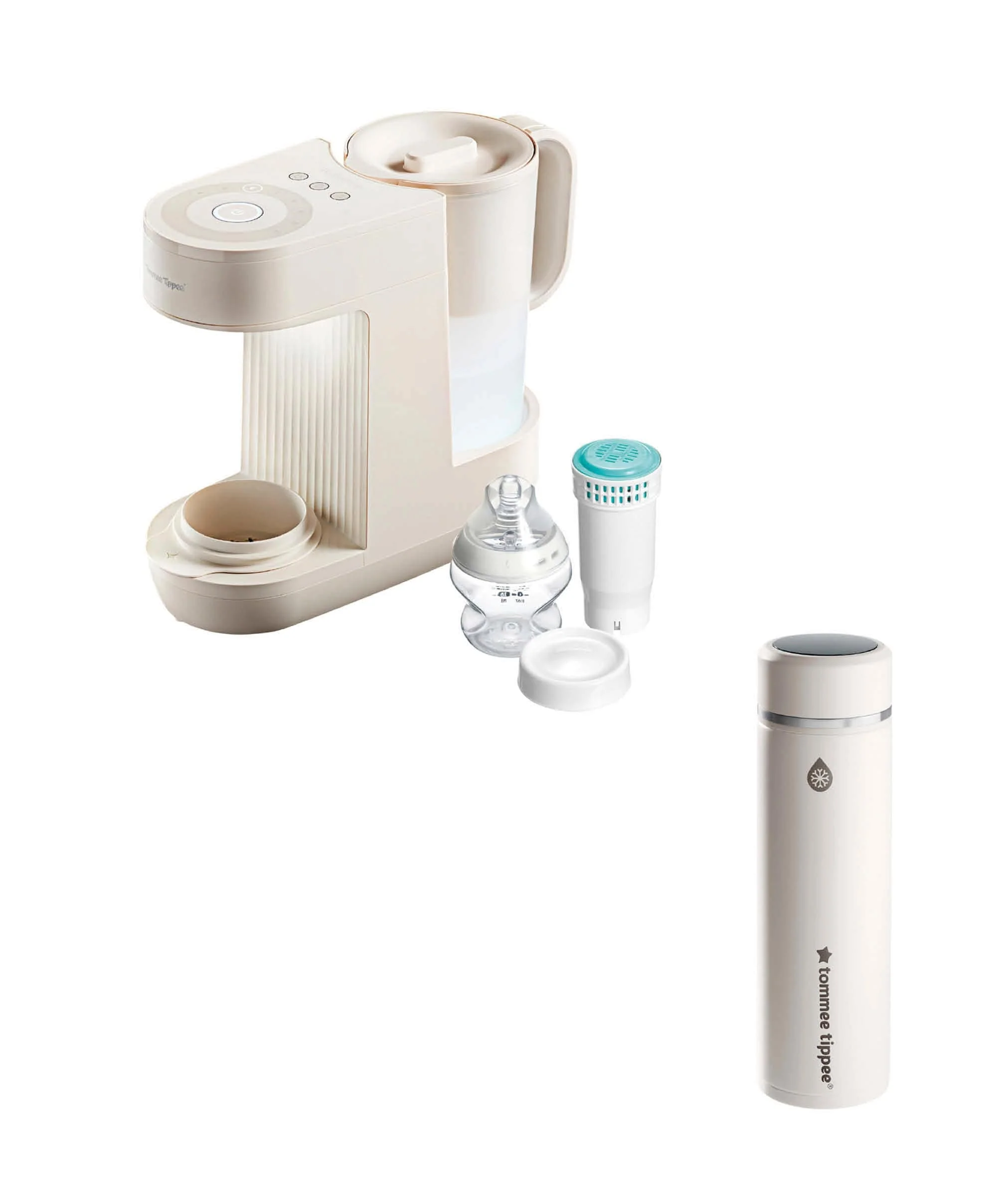 Tommee Tippee Perfect Prep Formula Feed Maker & GoPrep Formula Feed Maker Bundle - Chalk