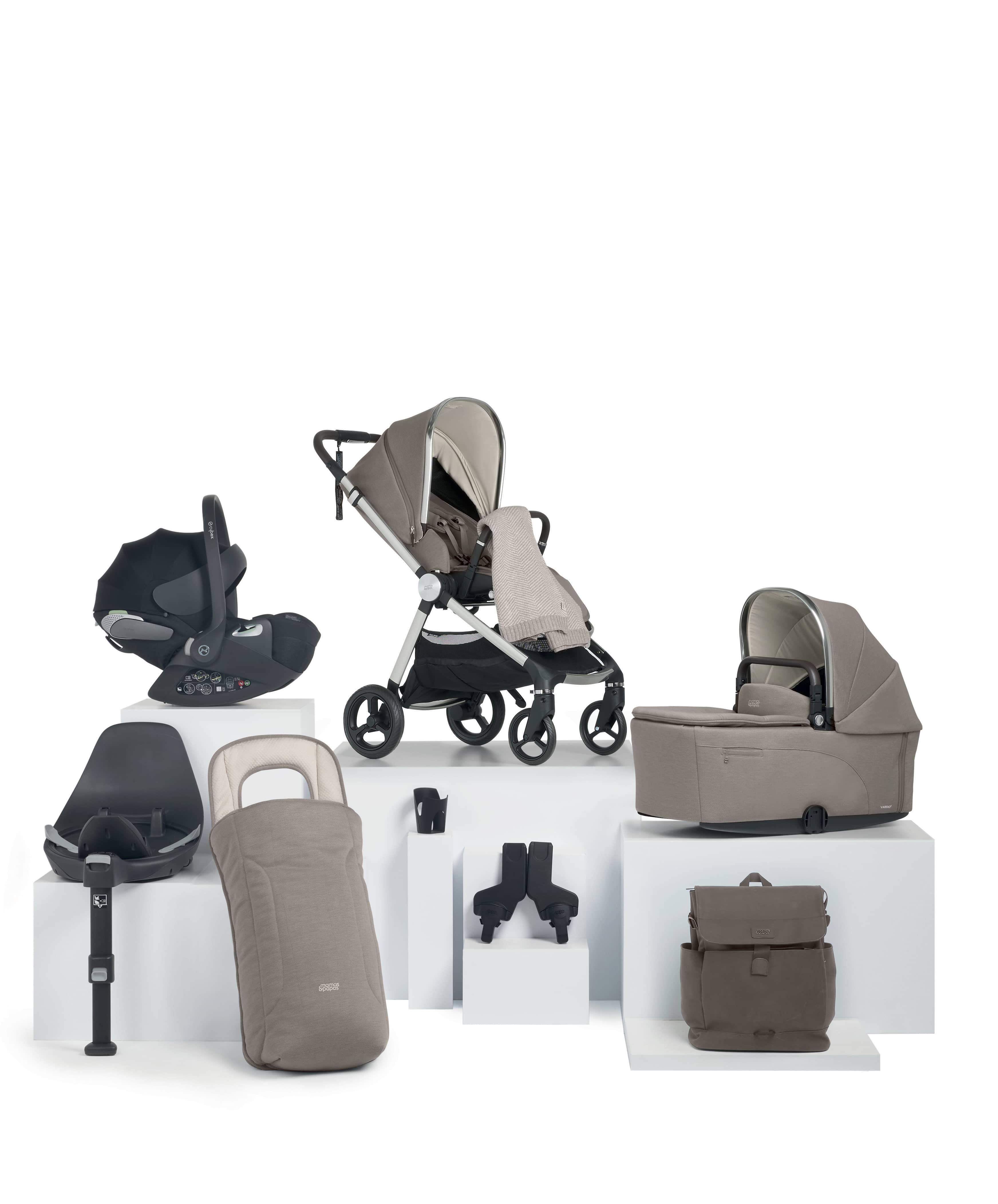 Vardo Pushchair Bundle with Cybex Cloud T Car Seat (9 Pieces) - Heritage