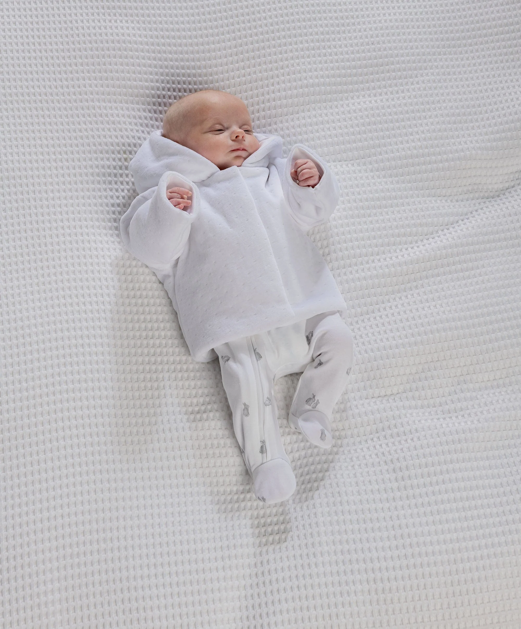 Velour Hooded Jacket - White - Image 2