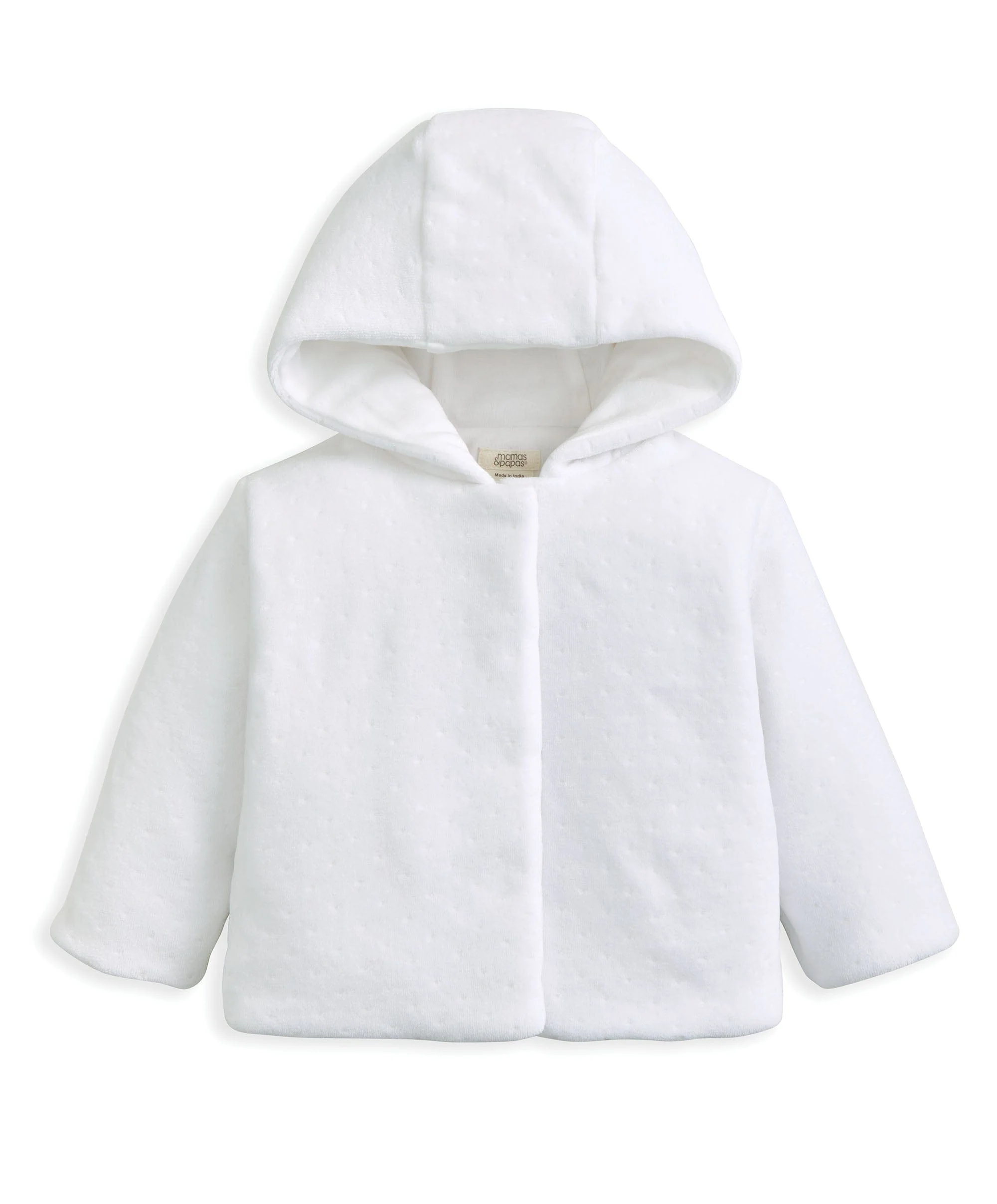 Velour Hooded Jacket - White - Image 3