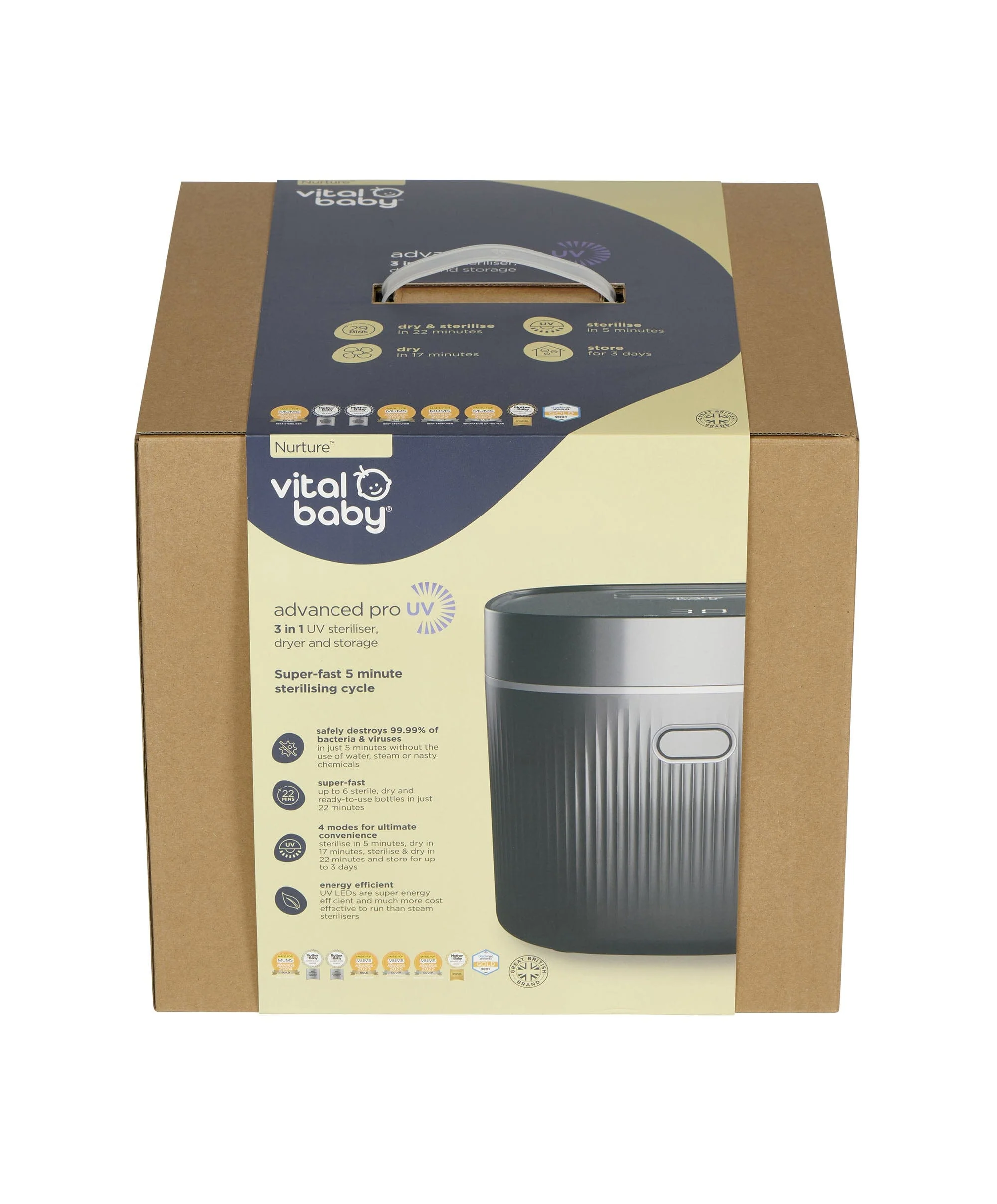 Vital Baby Nurture Advanced Pro UV Steriliser & Dryer, 3rd gen - Onyx Black - Image 8