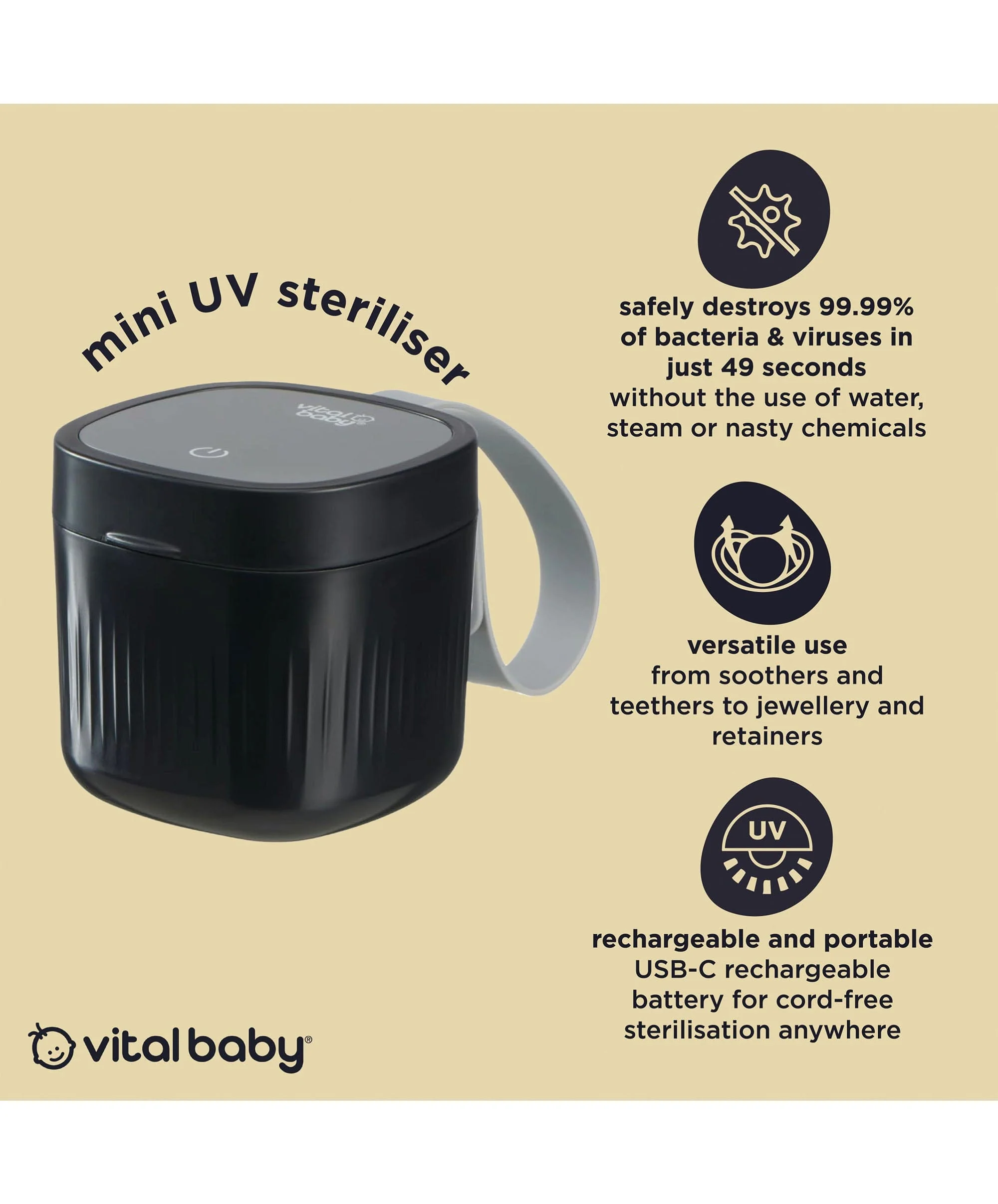 Vital Baby Nurture Mini UV – Onyx Black - Image 3