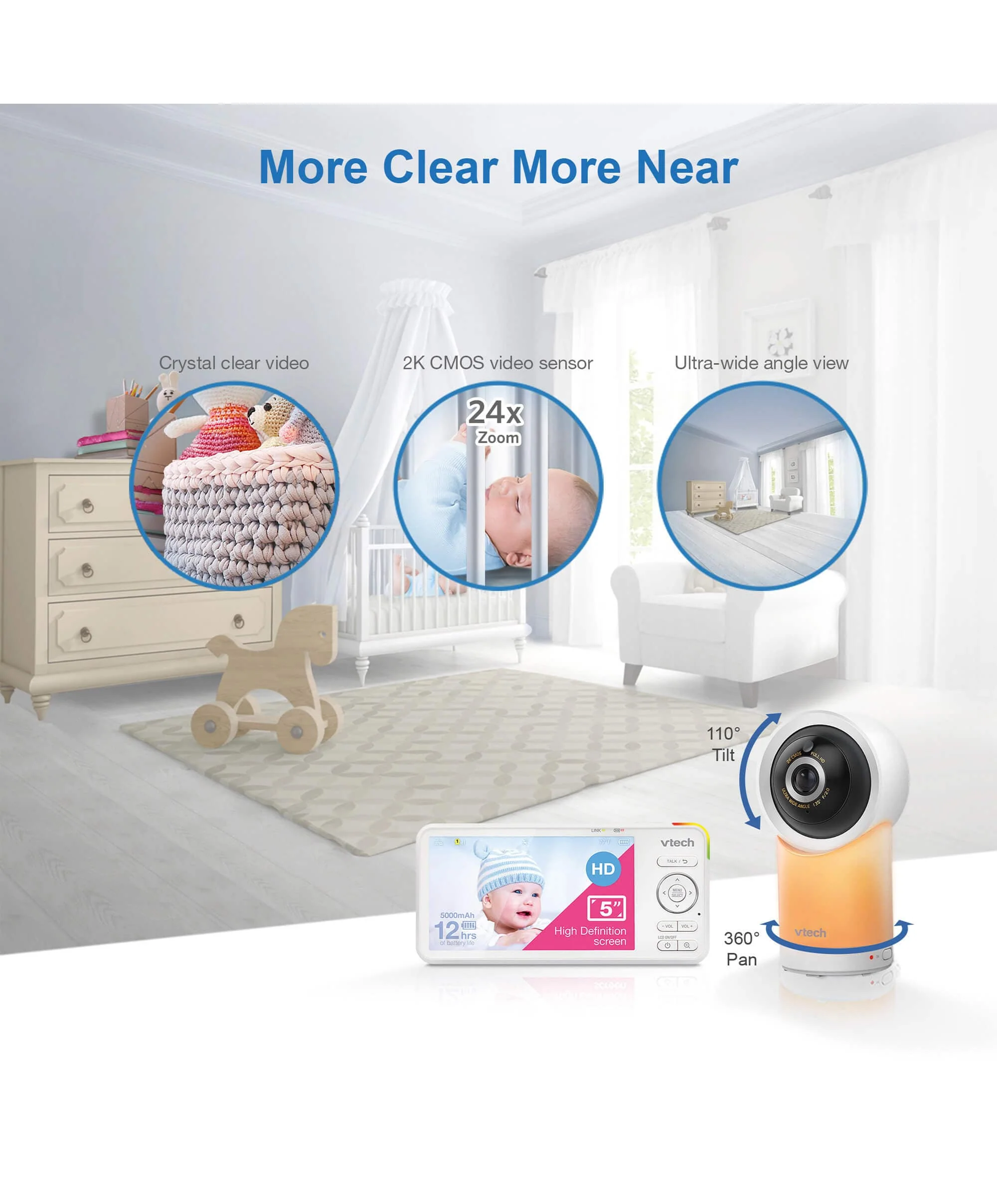 VTech RM5766HD Smart Video Baby Monitor - Image 4