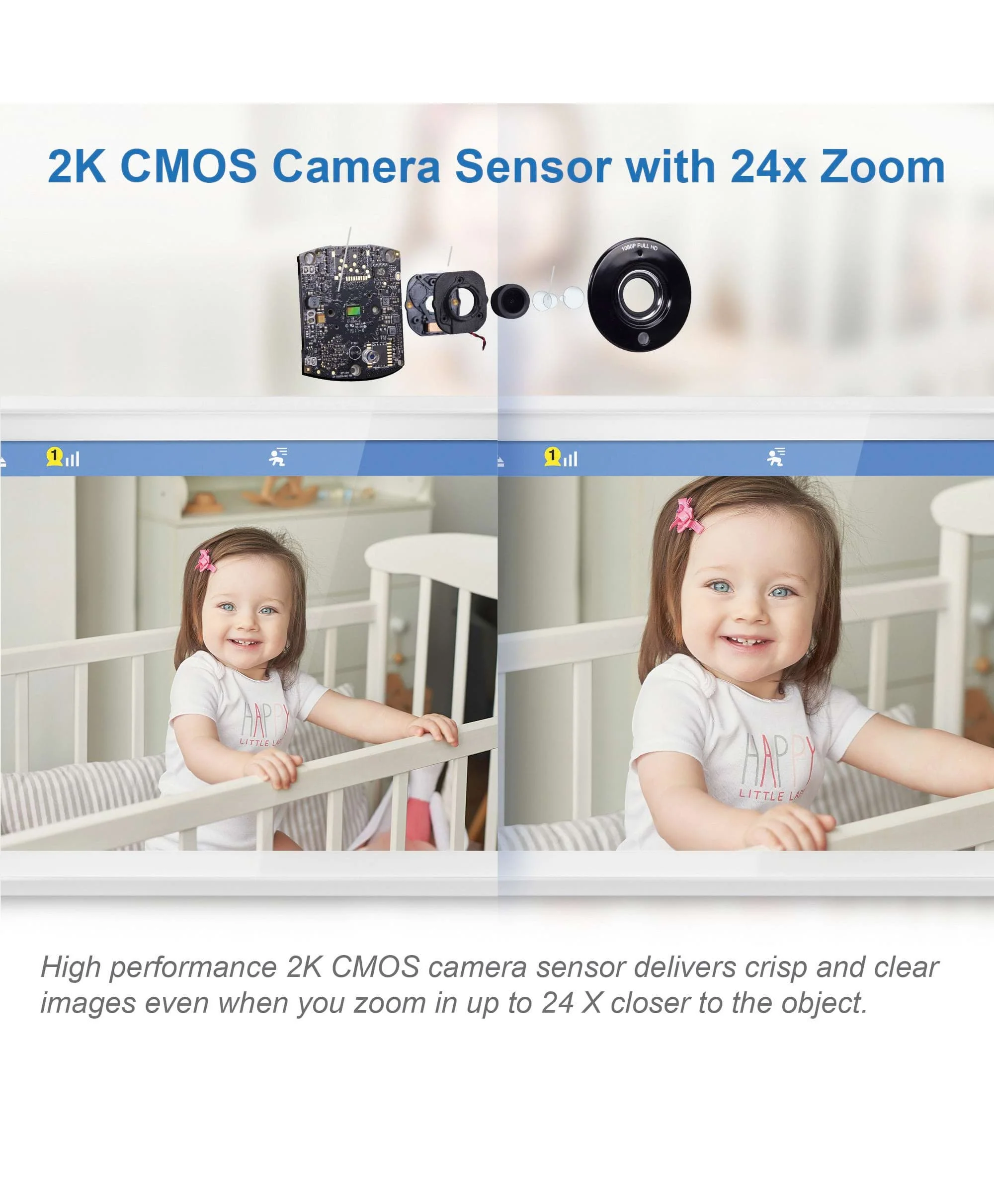 VTech RM7766HD 7inch Smart Pan & Tilt Baby Monitor in White - Image 7