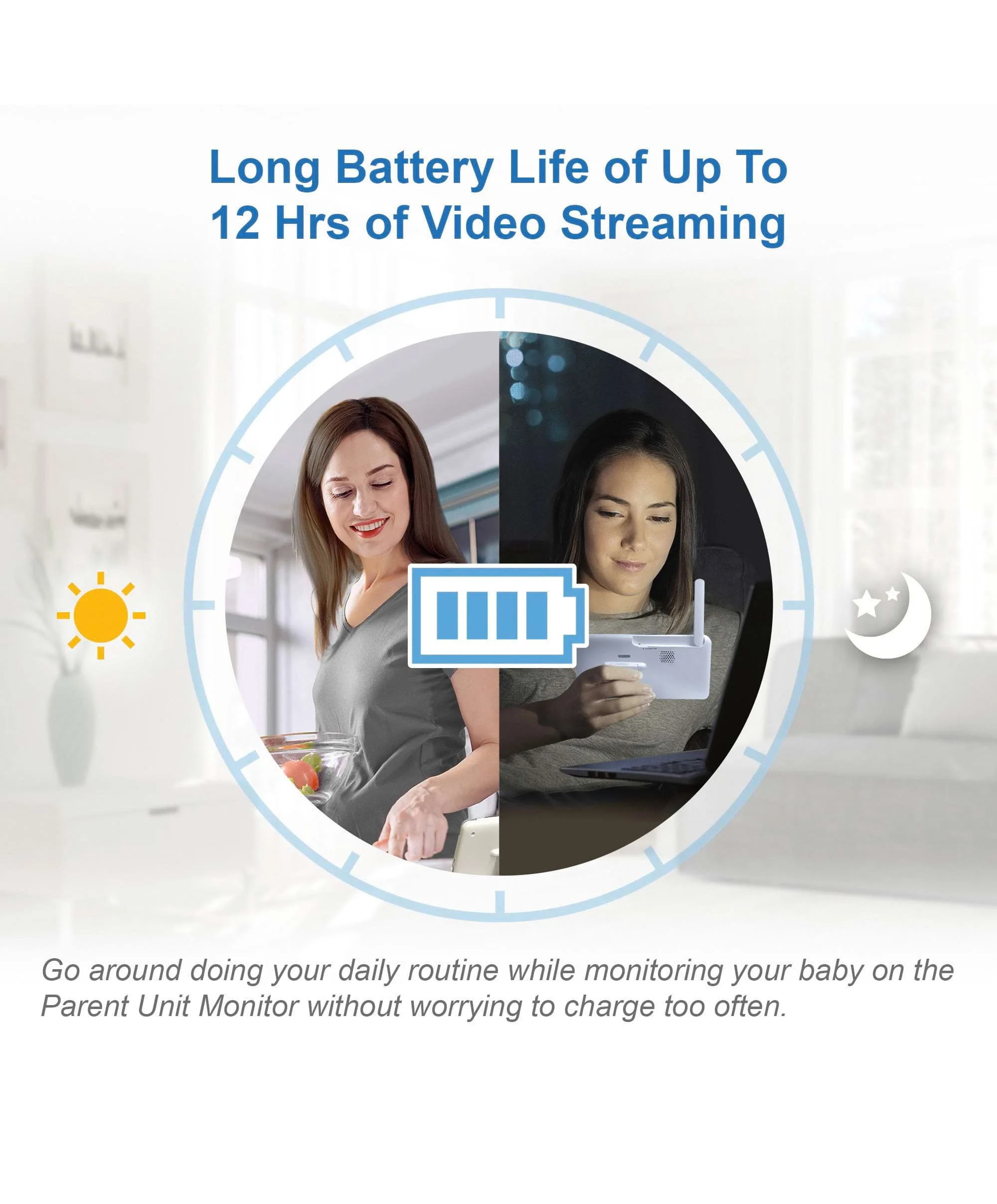 VTech RM7766HD 7inch Smart Pan & Tilt Baby Monitor in White - Image 8