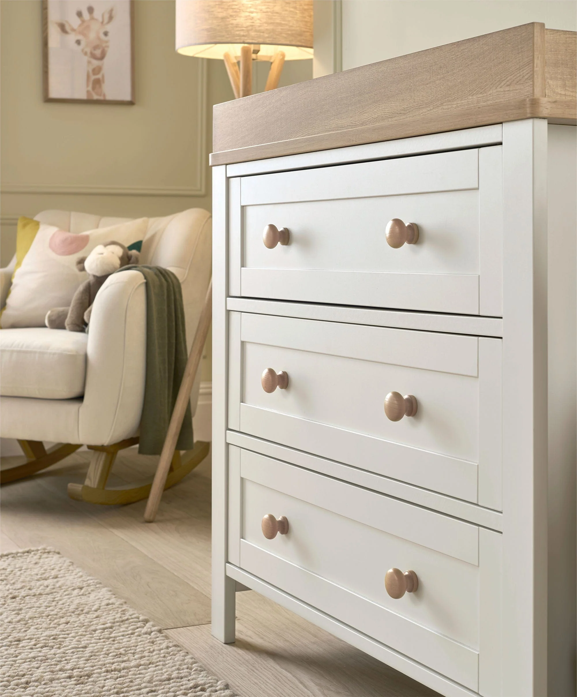 Wedmore 3 Piece Cotbed Range with Premium Dual Core Mattress - White/Oak - Image 3