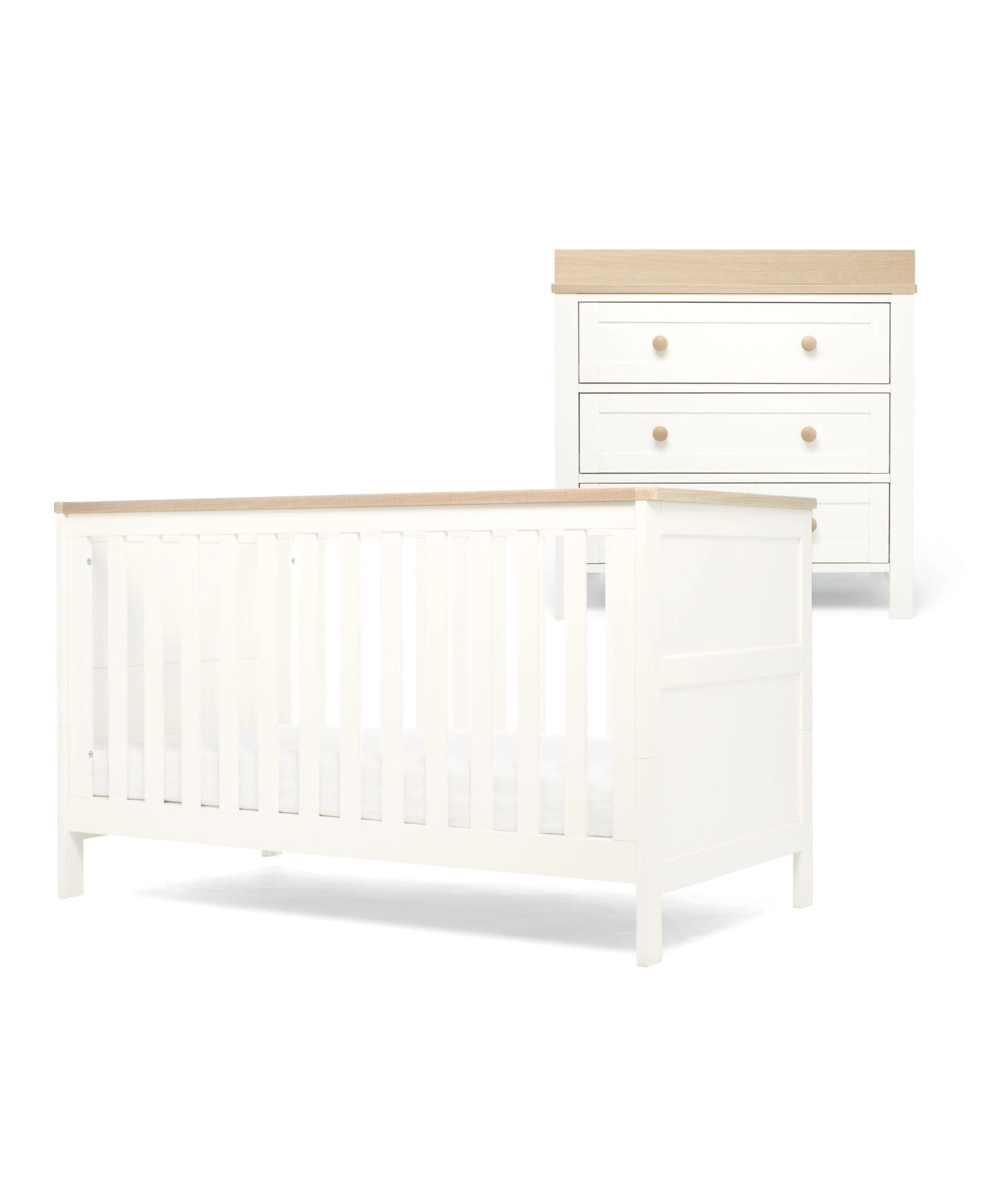 Wedmore 2 Piece Cotbed Set with Dresser Changer - White/Oak - Image 5