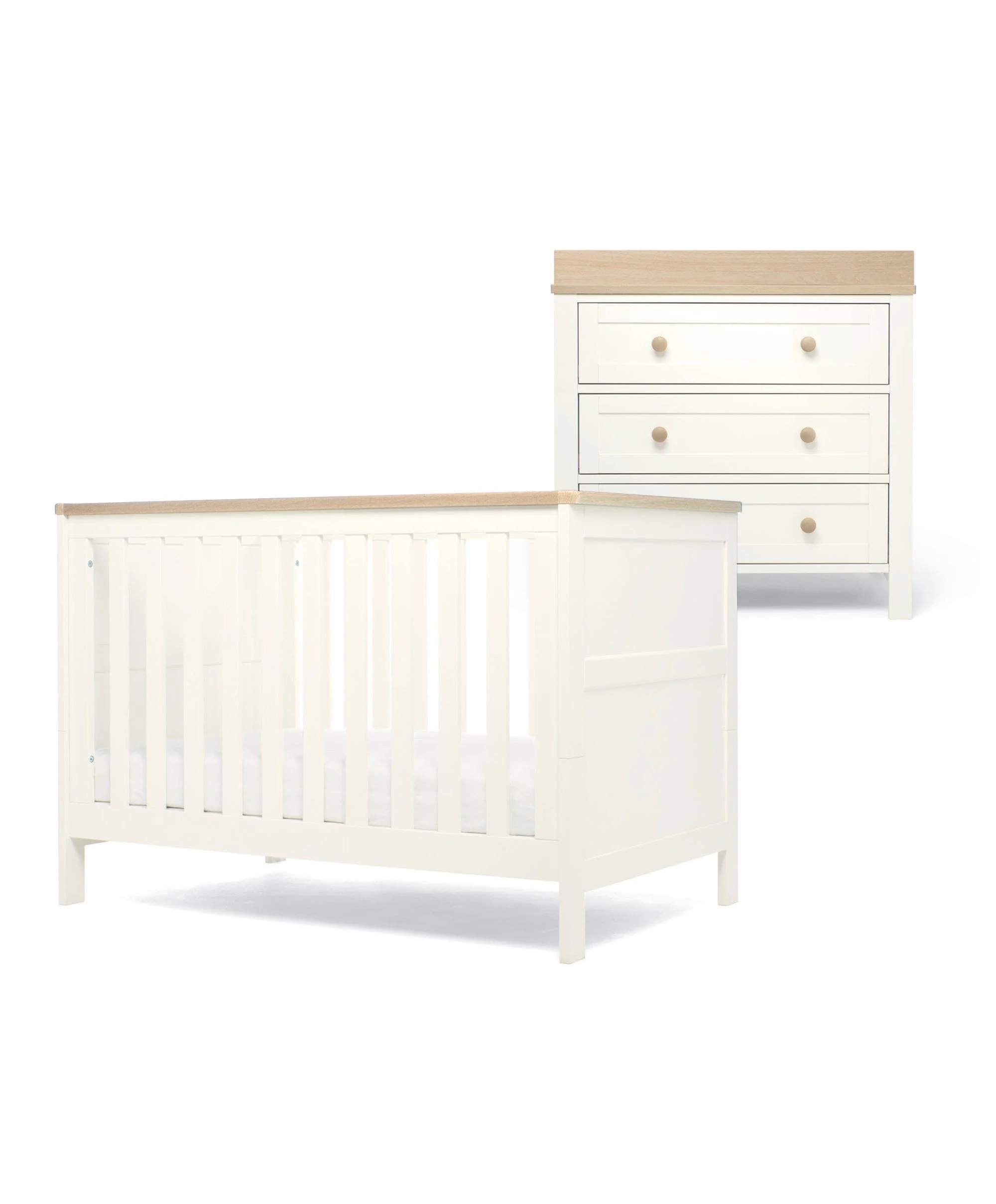 Wedmore 2 Piece Small Cotbed Set with Dresser Changer - White/Oak