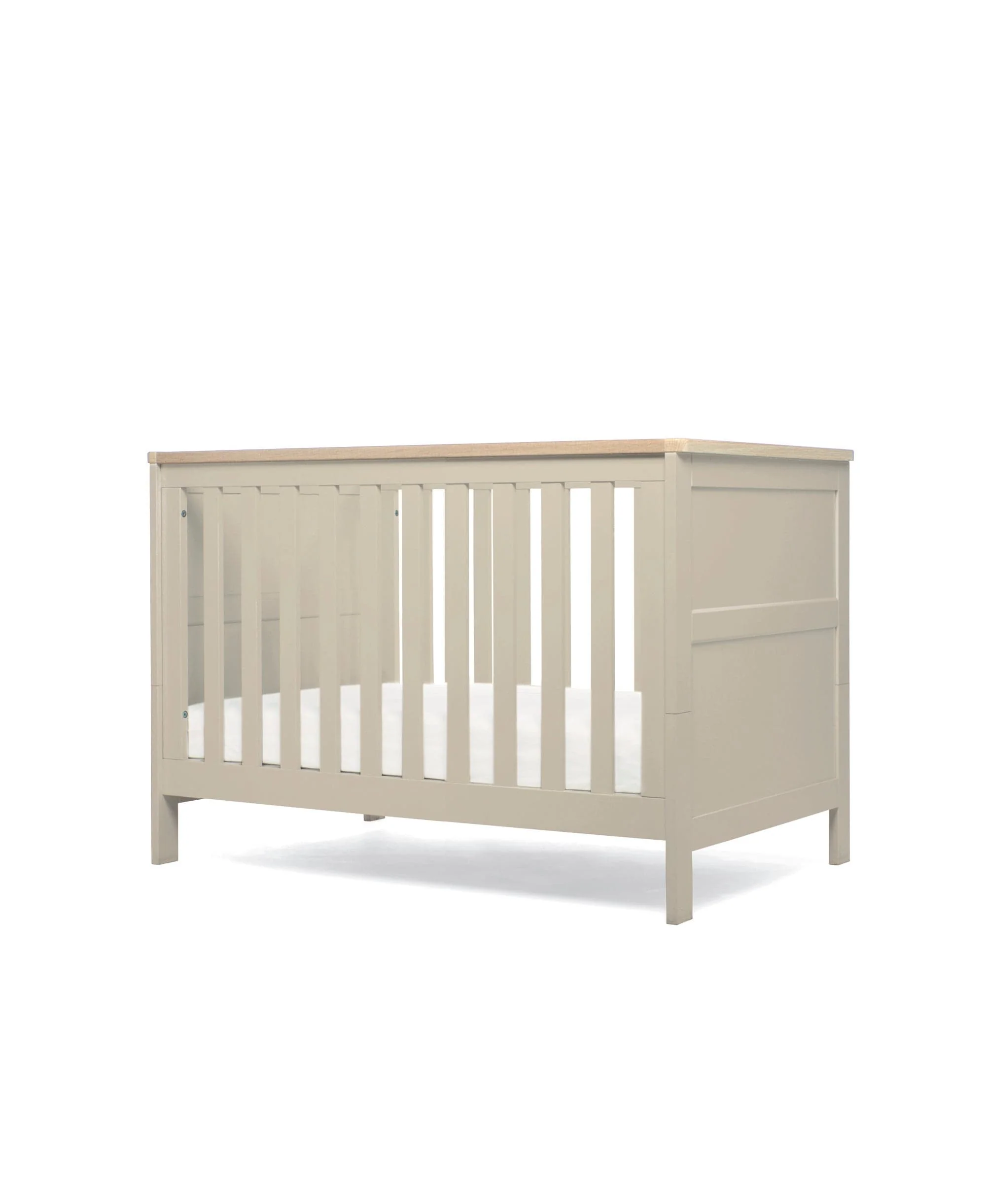 Wedmore 3 Piece Small Cotbed Range With Premium Dual Core Mattress  - Cashmere/Oak - Image 2