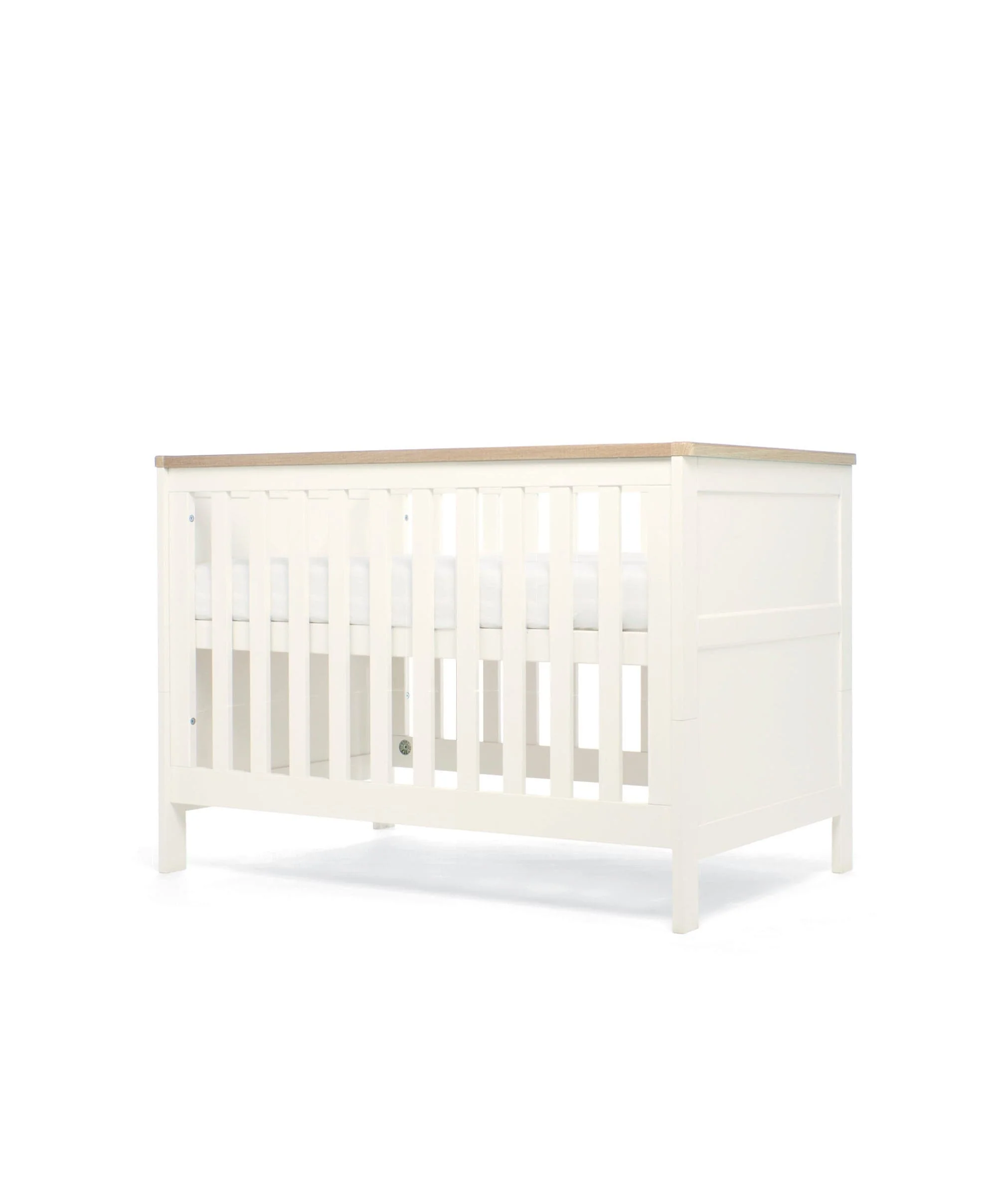 Wedmore 3 Piece Small Cotbed Range with Premium Dual Core Mattress - White/Oak - Image 4