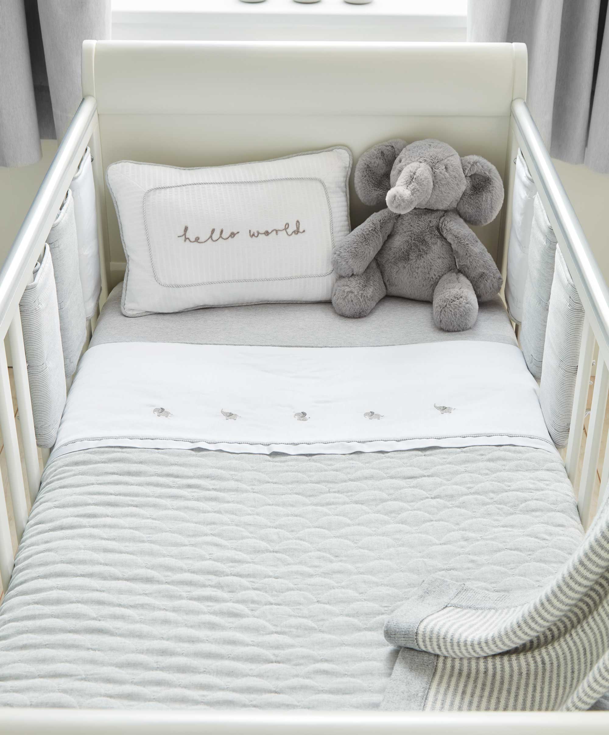Grey Quilt (2.5 Tog) - Welcome to the World Elephant - Image 3