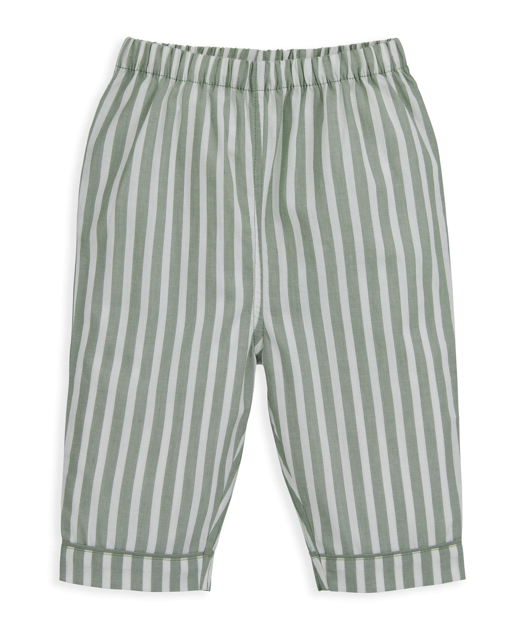 Woven Green Stripe Pyjamas - Image 4